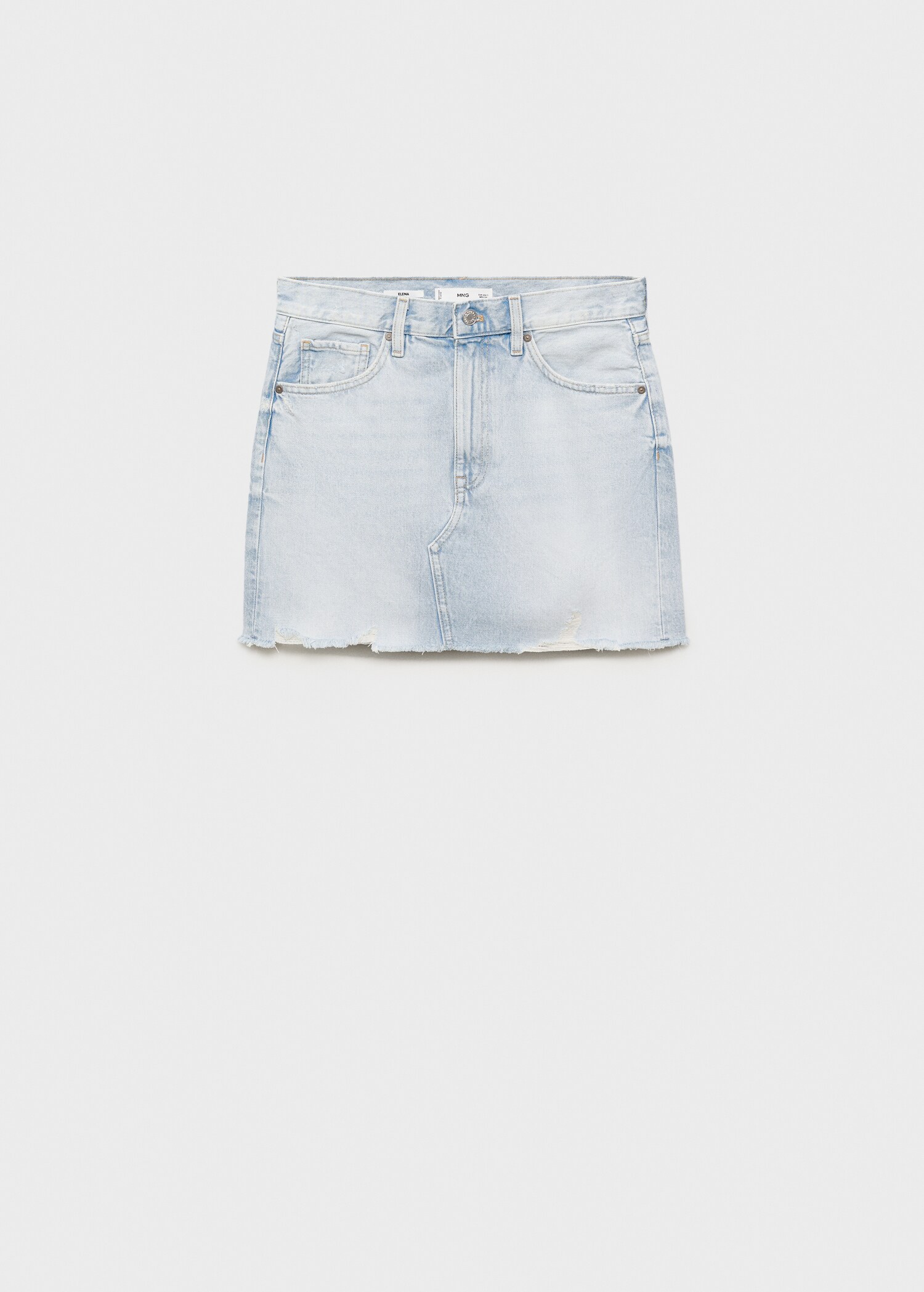 Denim skirt with frayed hem - Article without model