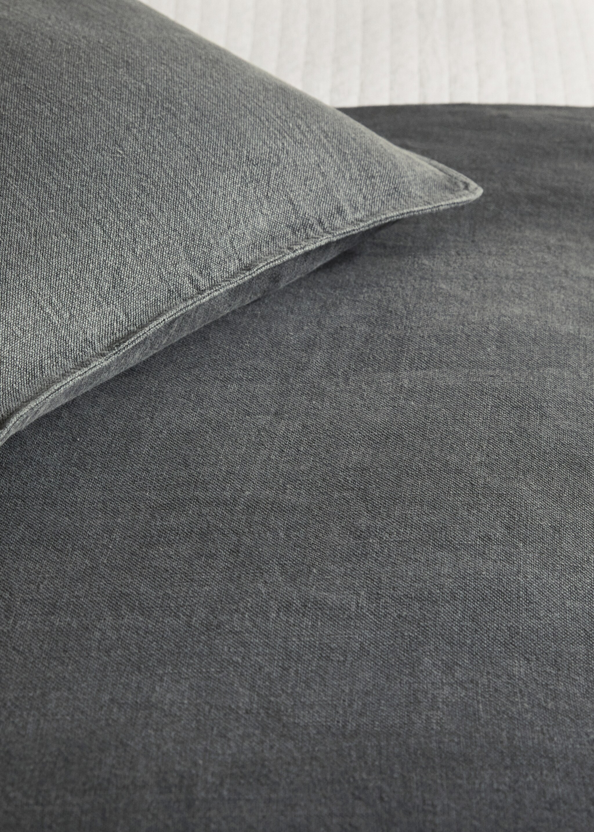 Pläd 100% linne 130/150 cm säng - Detaljer om artikeln 7, Mellangrå. Ref: 17051521-00.