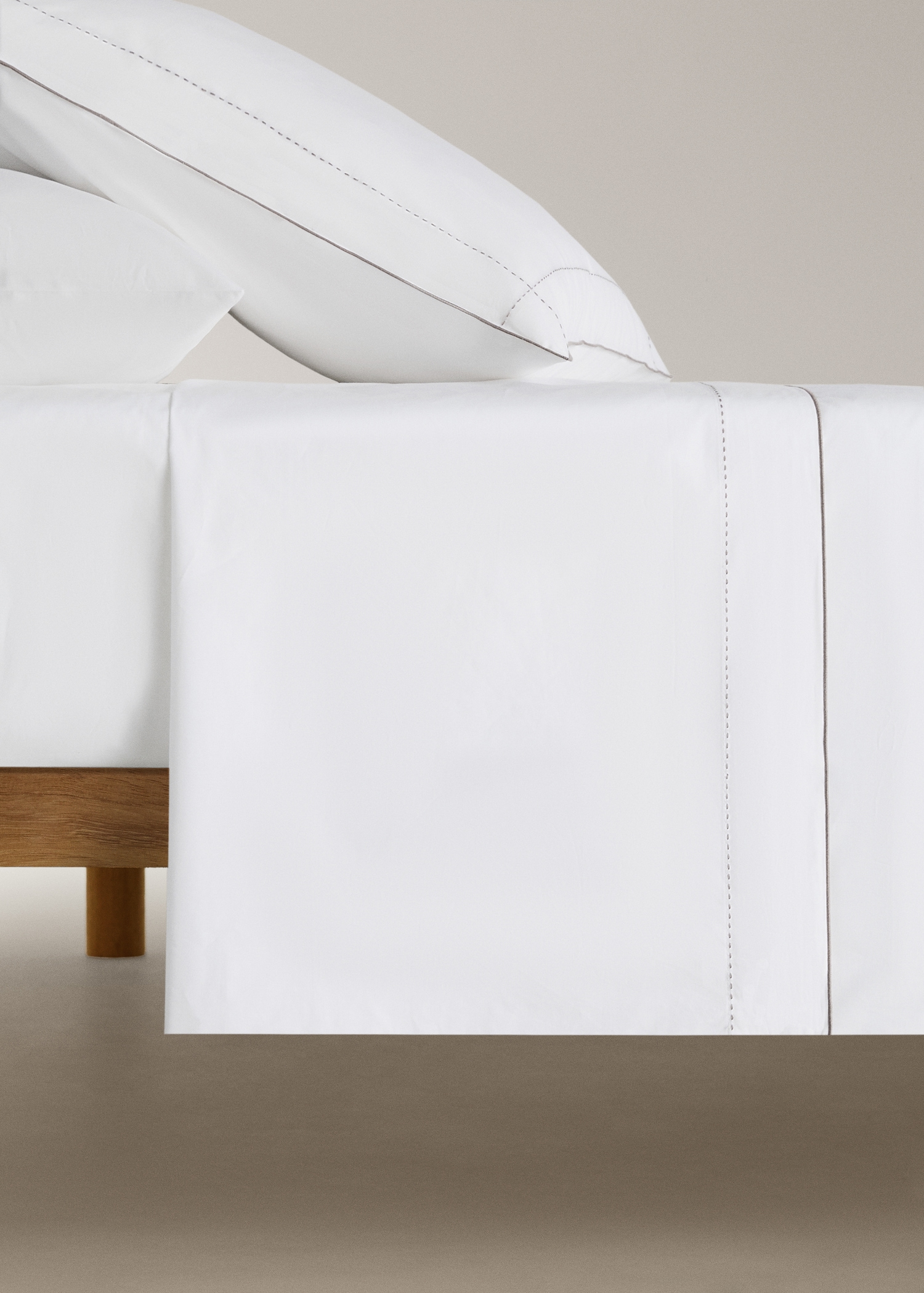 200-thread count percale cotton top sheet for 180/200 cm bed - Article without model