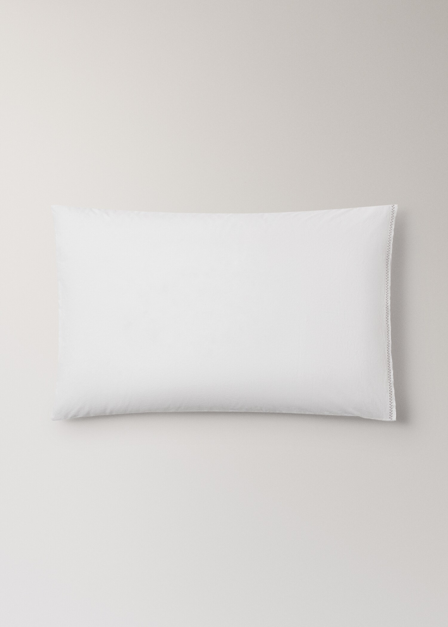 Pillowcase in washed cotton percale with zigzag stitching 50x75 cm - Artigo sem modelo