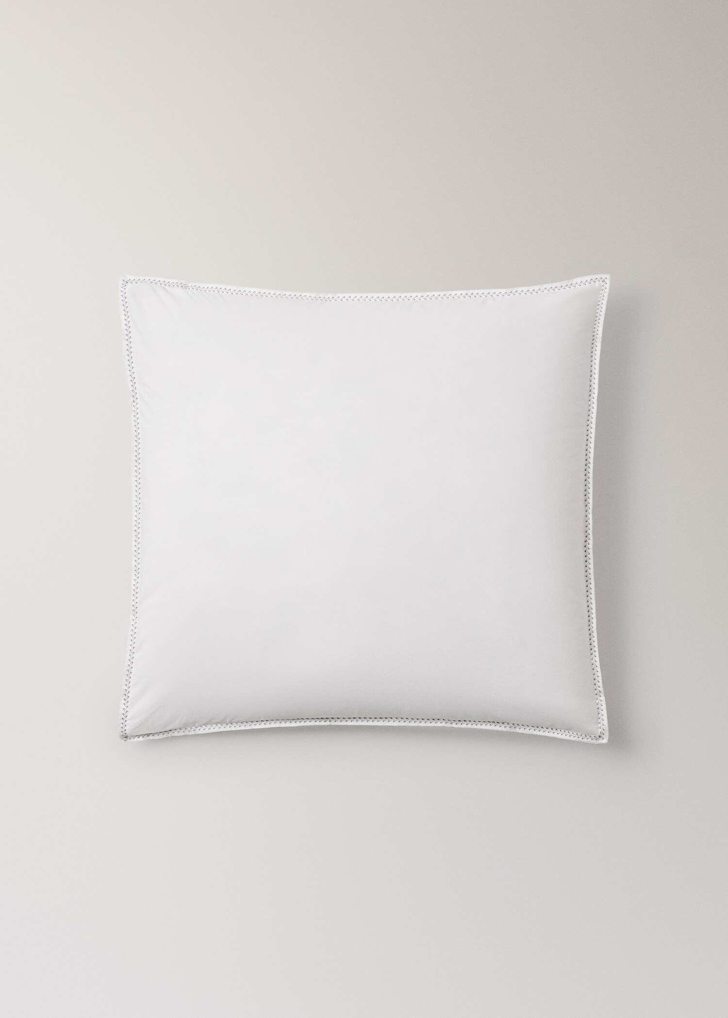 Capa de almofada de algodão percal lavado com pesponto zigzag 60x60 cm - Artigo sem modelo