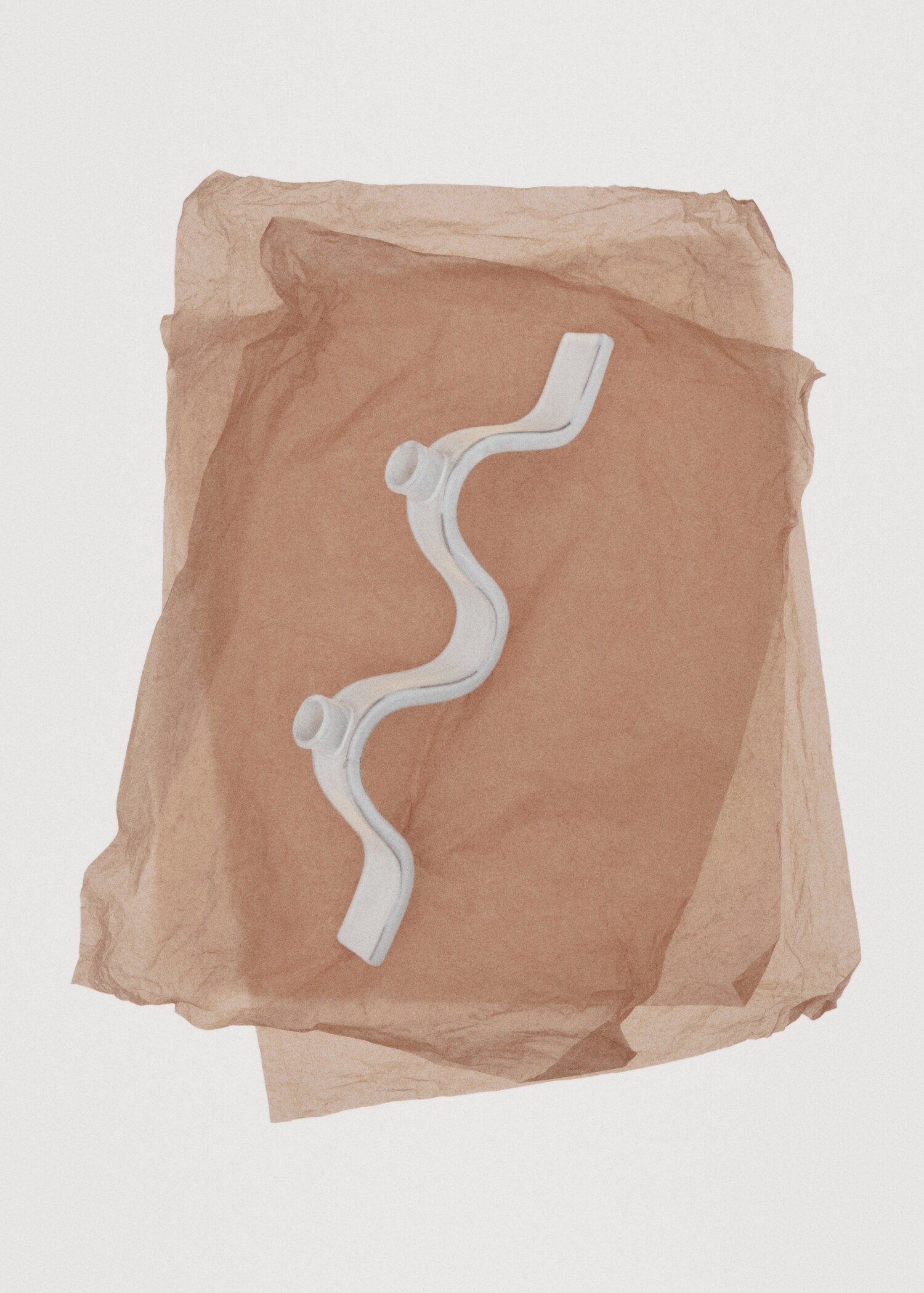 Stoneware candlestick with wave design and glossy finish - Details of the article 7