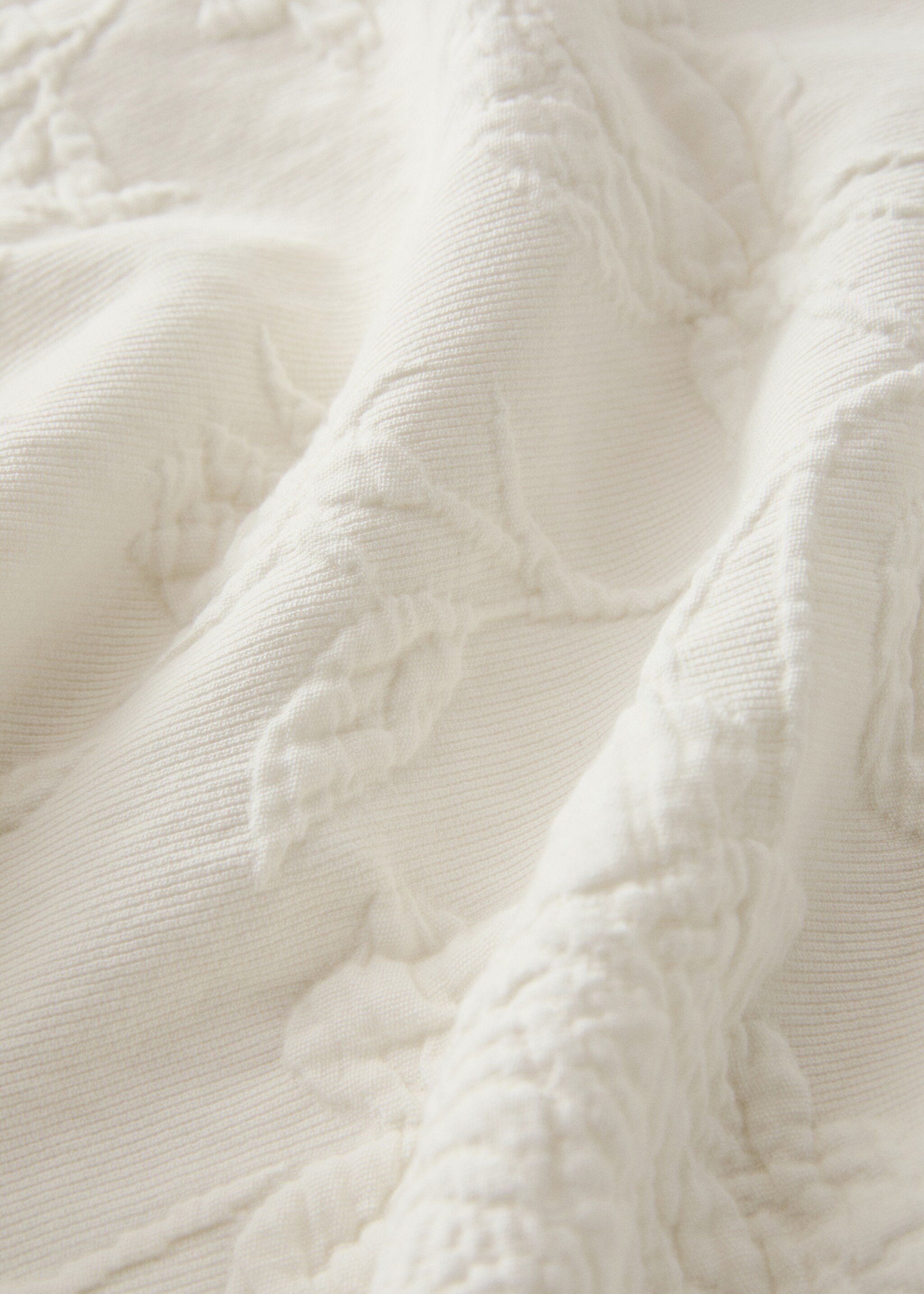 Colcha cama algodão jacquard folho voile renda cama 130/150 cm - Pormenor do artigo 1, Branco-pérola. Ref: 17051532-00.