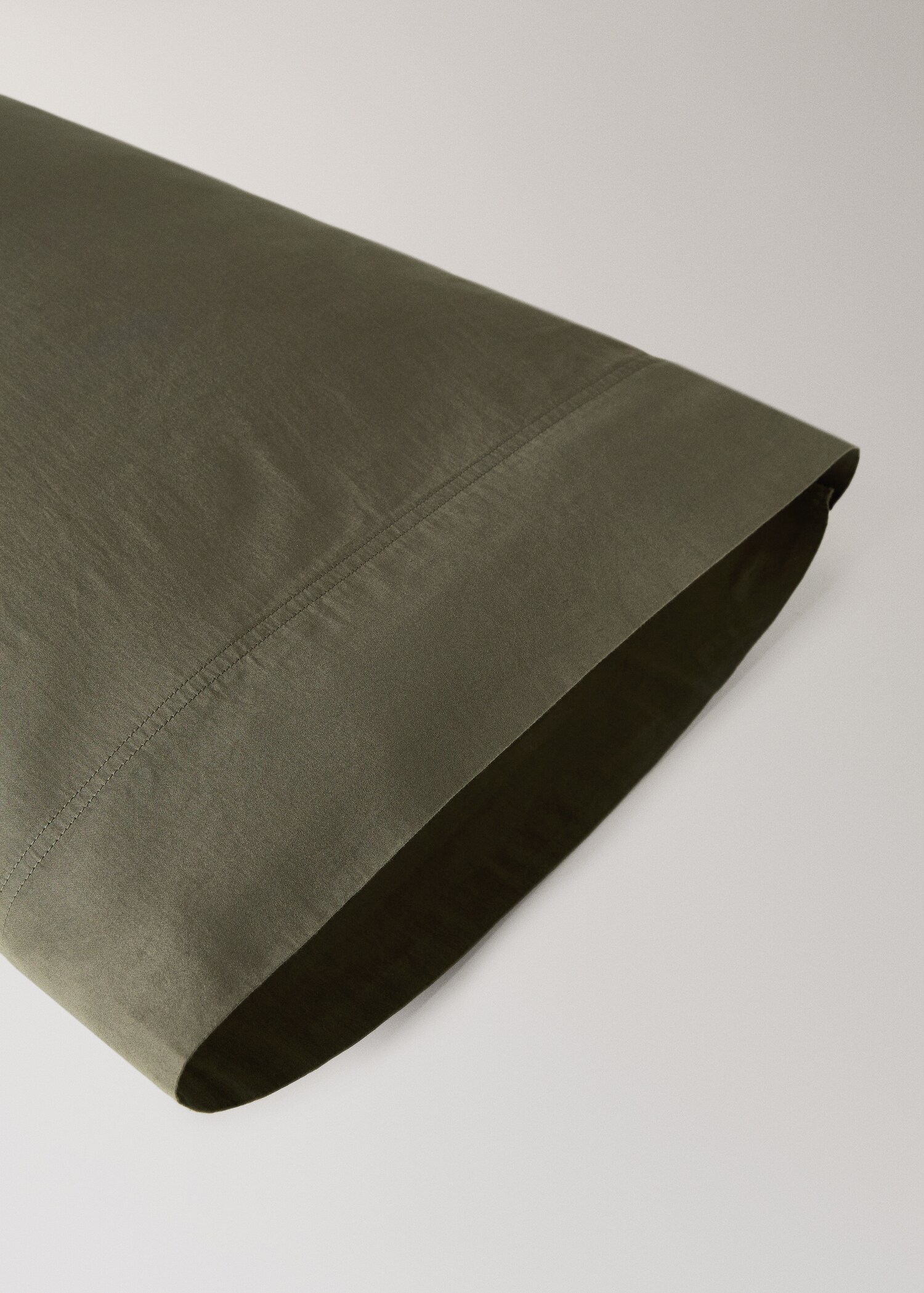 Washed satin cotton pillowcase with double stitching, 45x110 cm - Details of the article 1