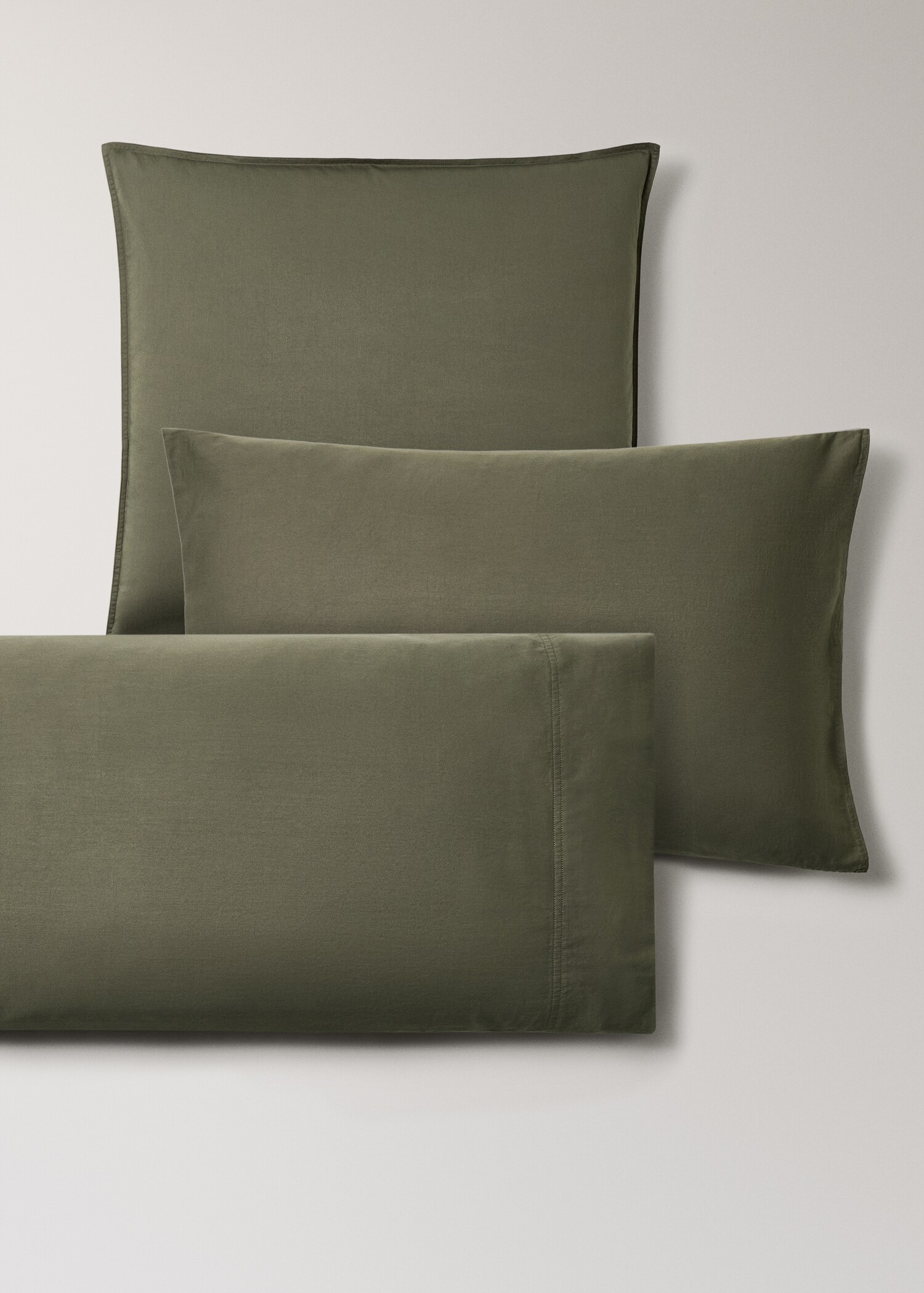 Washed satin cotton pillowcase with double stitching, 45x110 cm - Details of the article 3