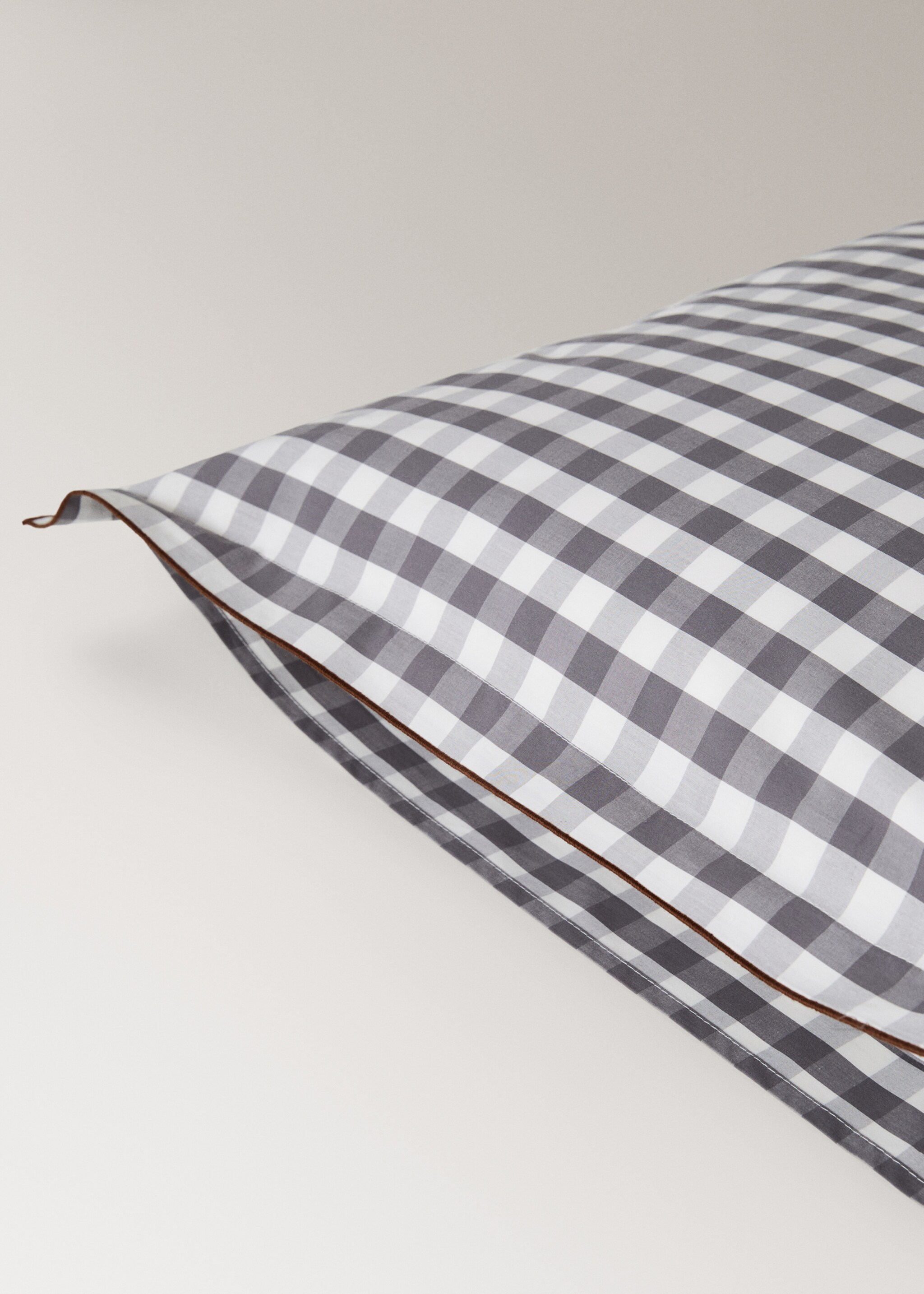 Dos fundas almohadas algodón percal cuadro vichy 50x75 cm - Detalle del artículo 3
