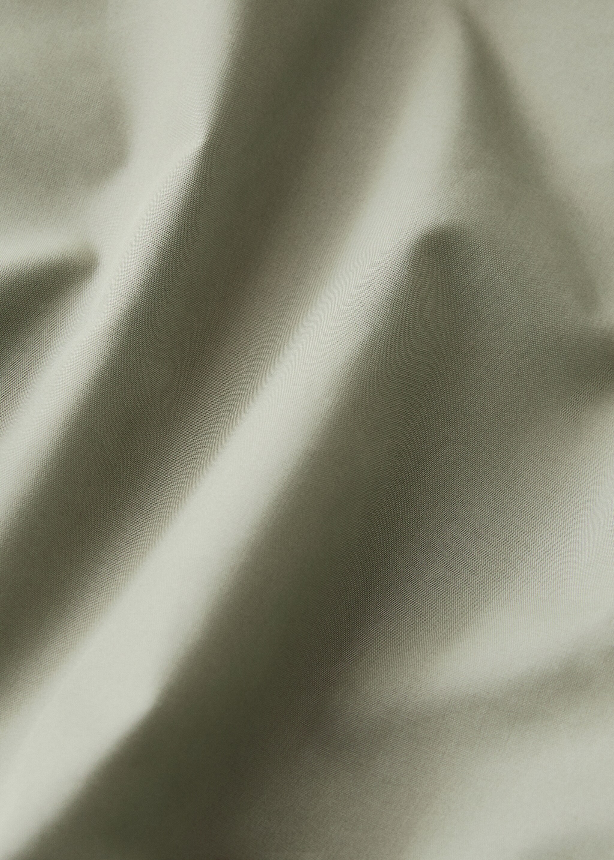 Percale cotton fitted sheet for 150 cm bed - Details of the article 2, Green. Ref: 17051545-00.