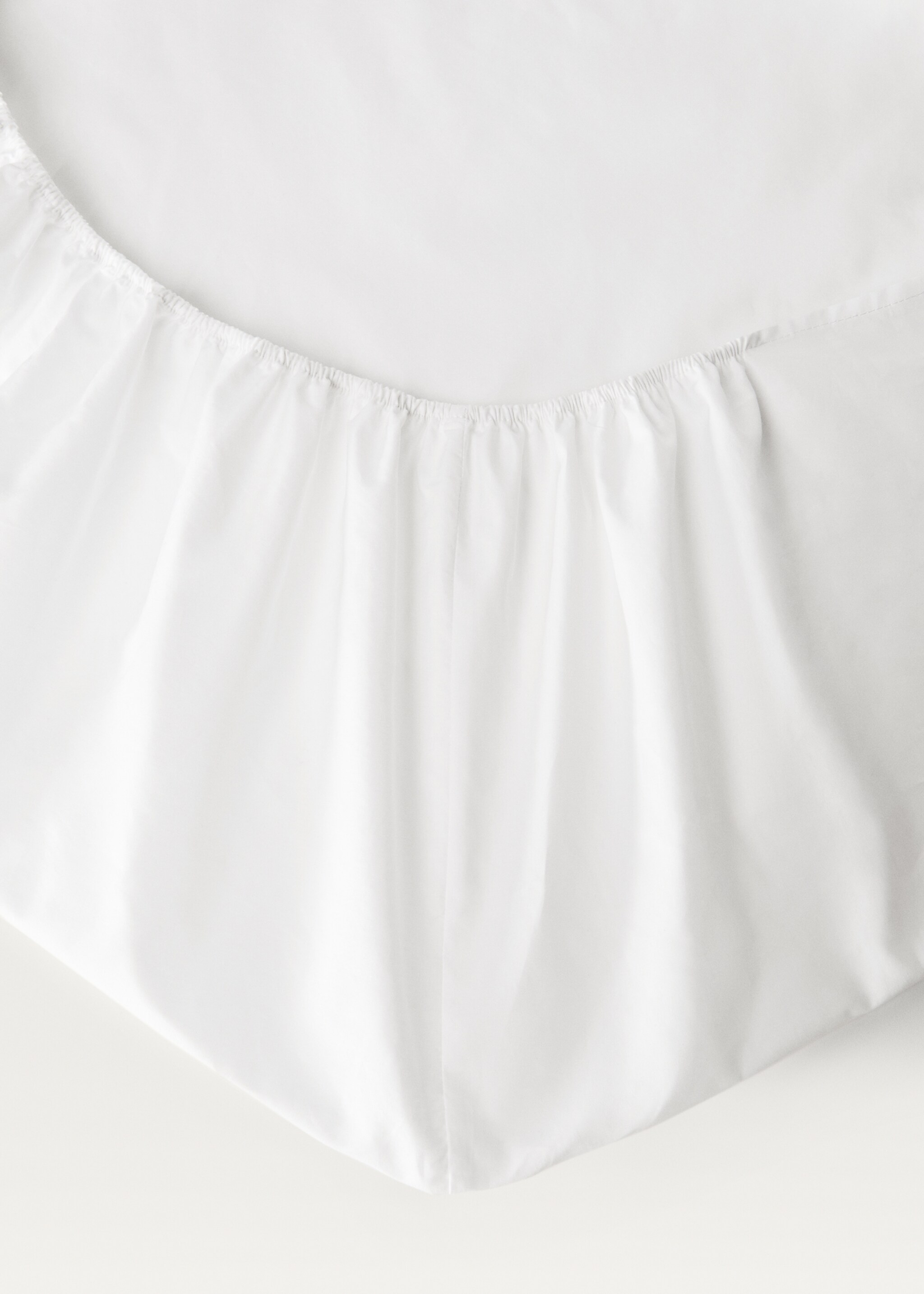 300-thread count percale cotton fitted sheet for 180 cm bed - Details of the article 1, Ecru. Ref: 17051552-00.