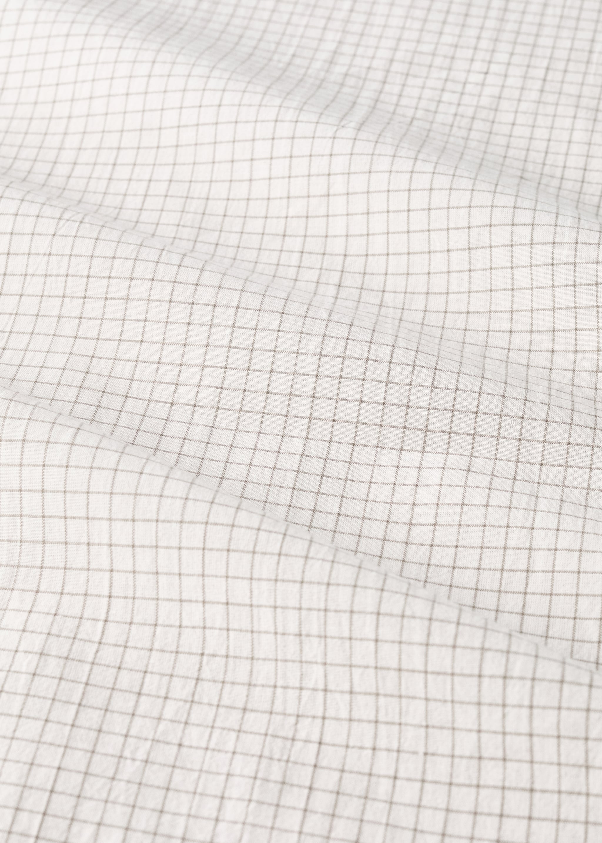 Drap plat berceau coton fil teinté mini carreau - Détail de l'article 2, Écru. Ref: 17051566-00.