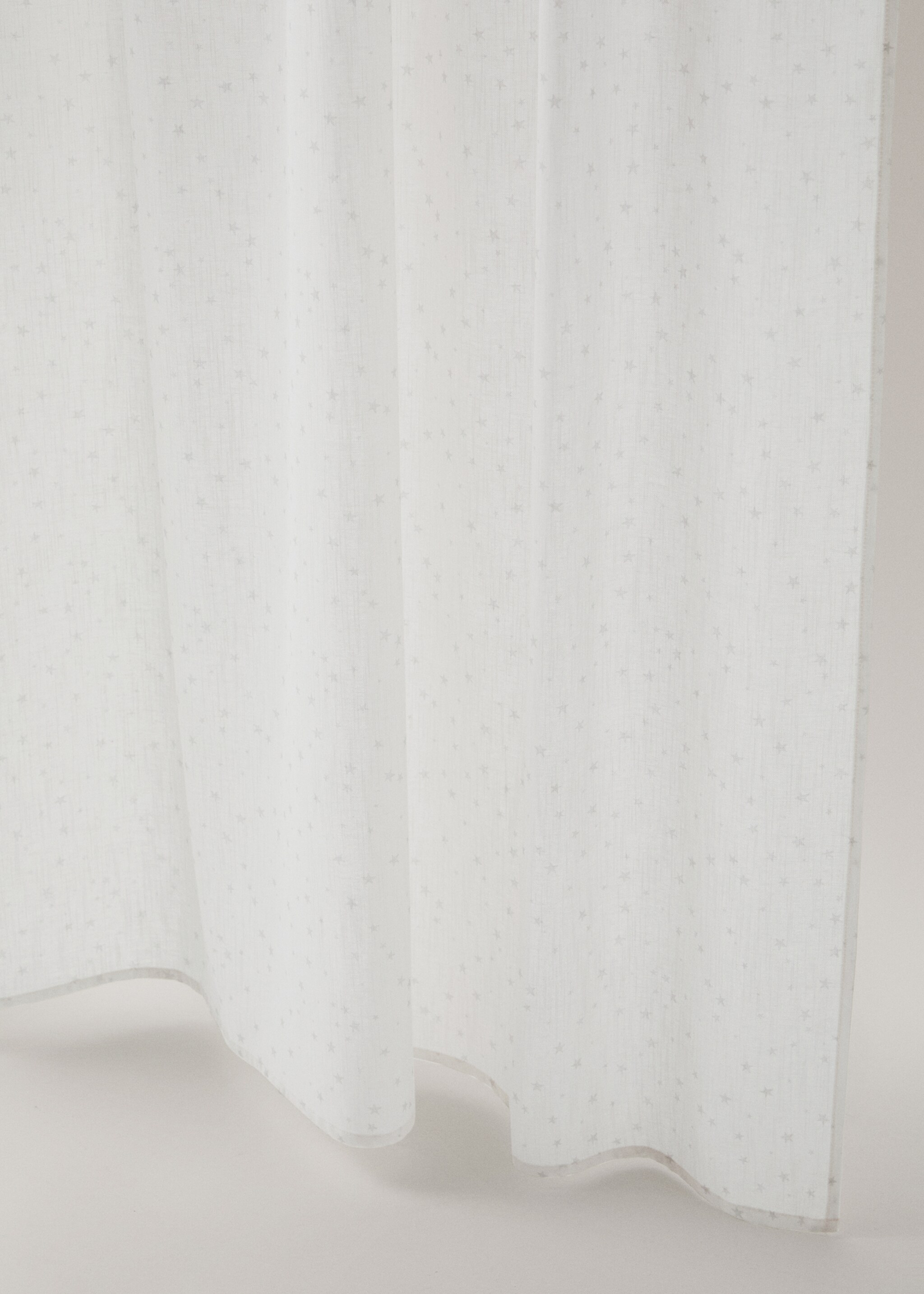 Children's cotton curtain with star print - Details of the article 1, White. Ref: 17051568-00.