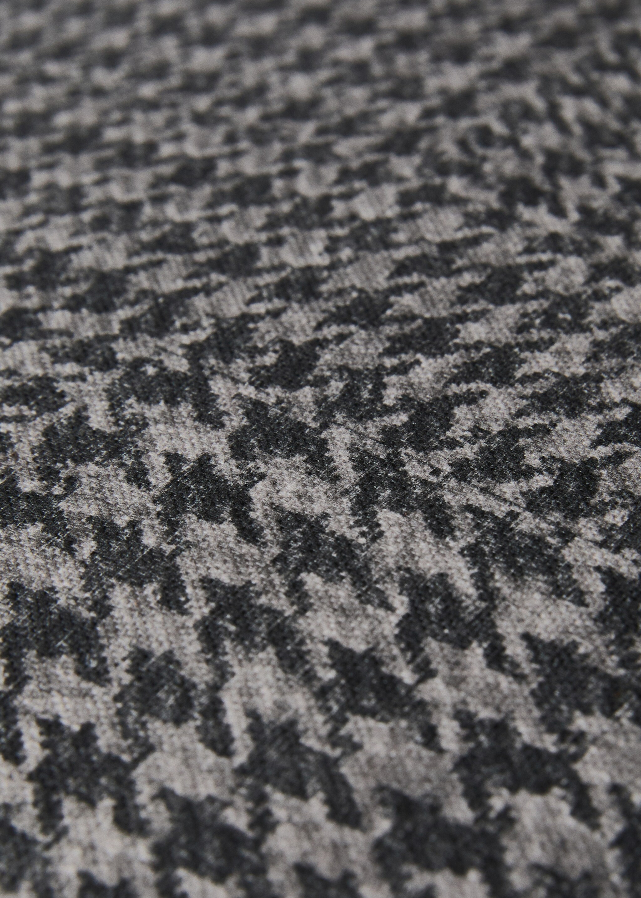 Houndstooth cushion cover with trim - Details of the article 3, Grey. Ref: 17051581-00.