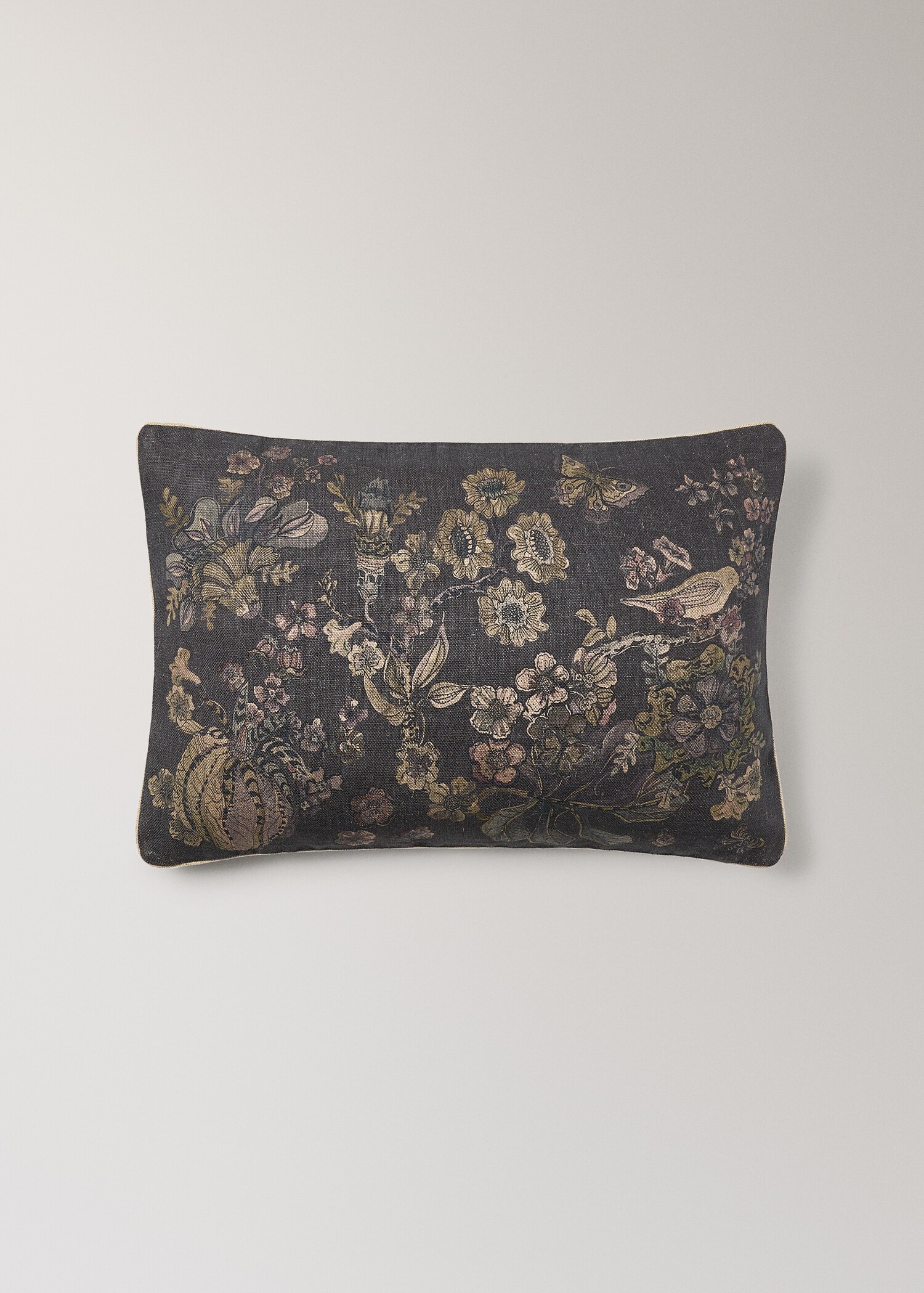 Linen floral-print cushion cover 40x60 cm - Article without model