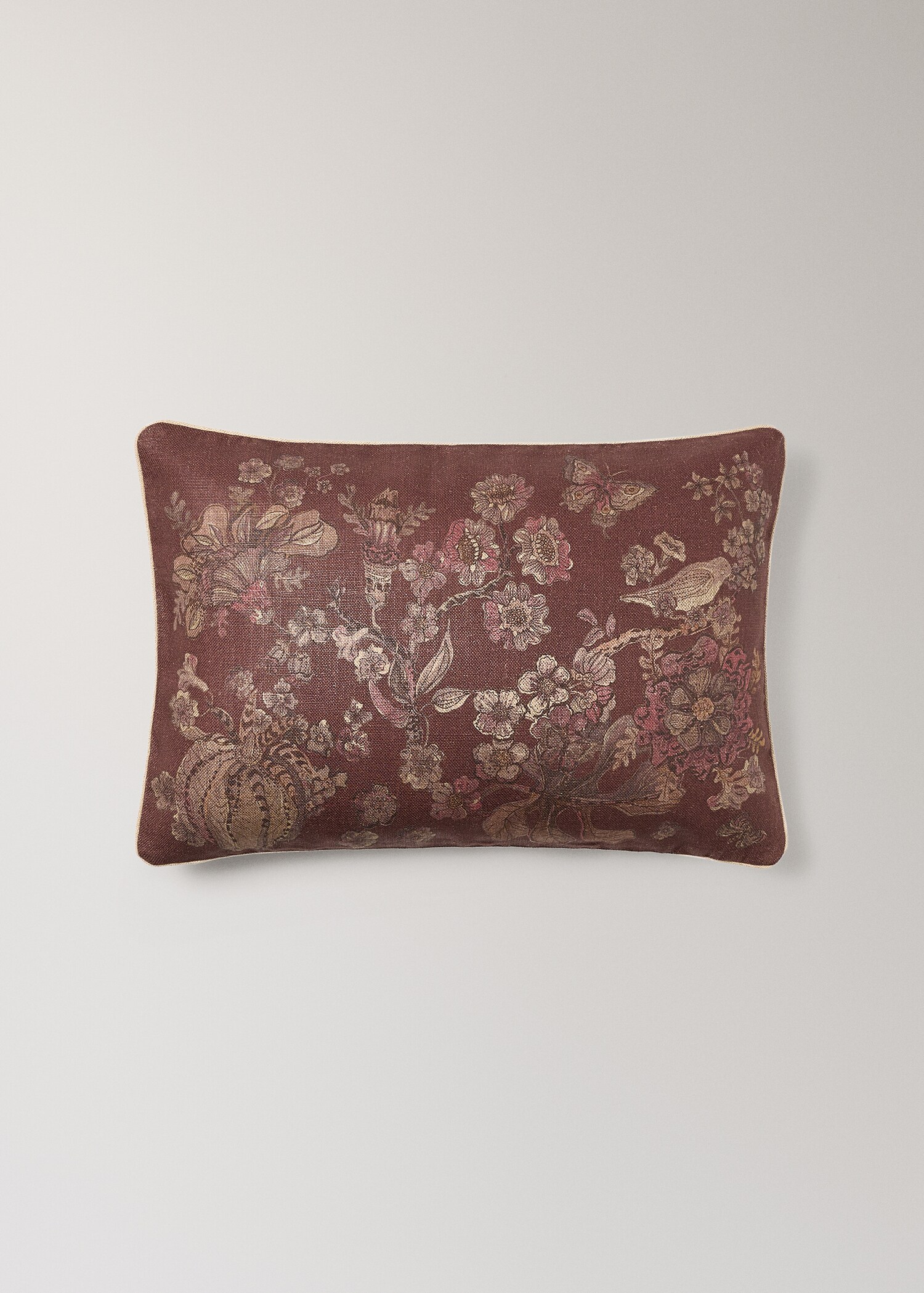 Linen floral-print cushion cover 40x60 cm - Article without model