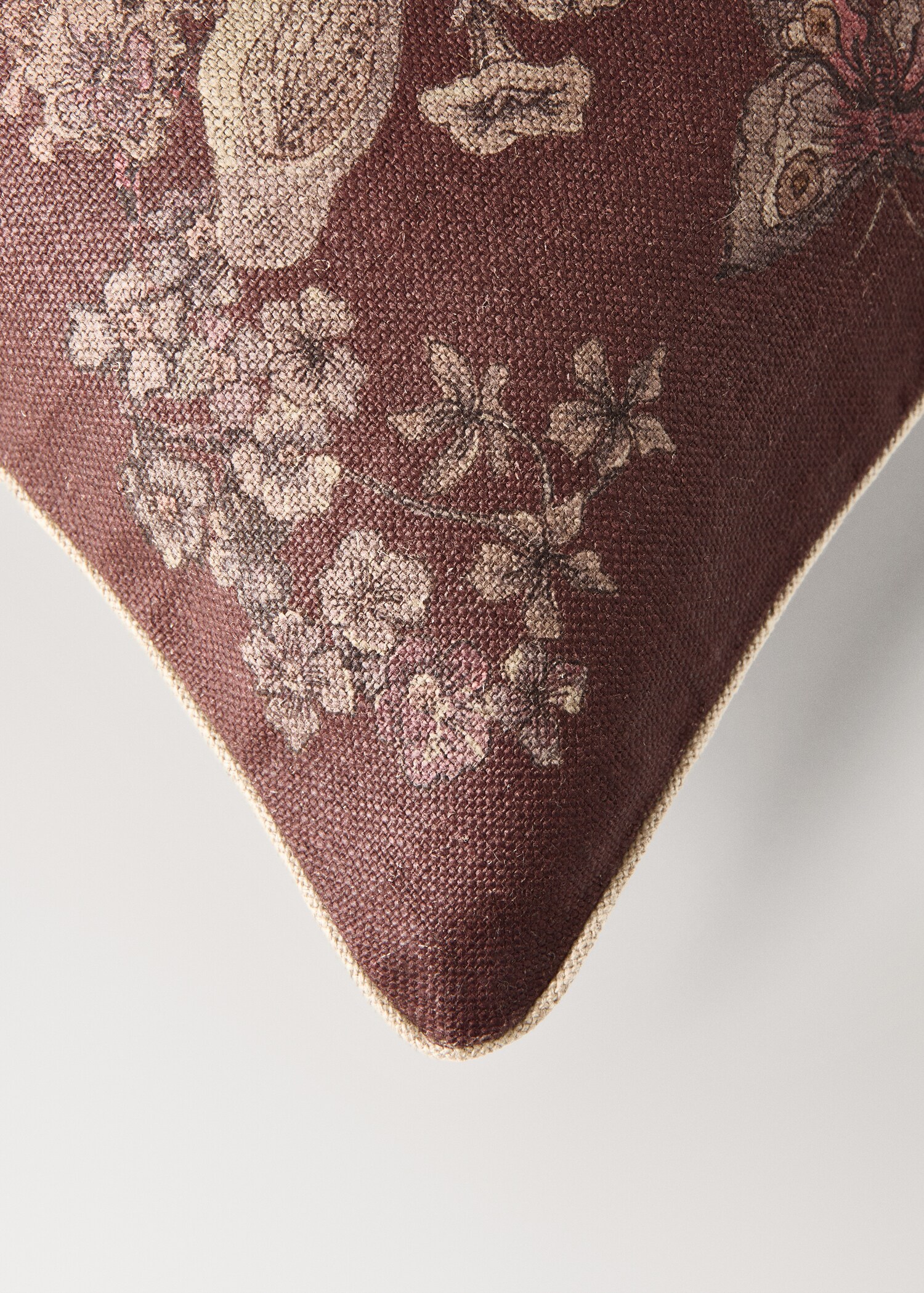 Linen floral-print cushion cover 40x60 cm - Details of the article 2