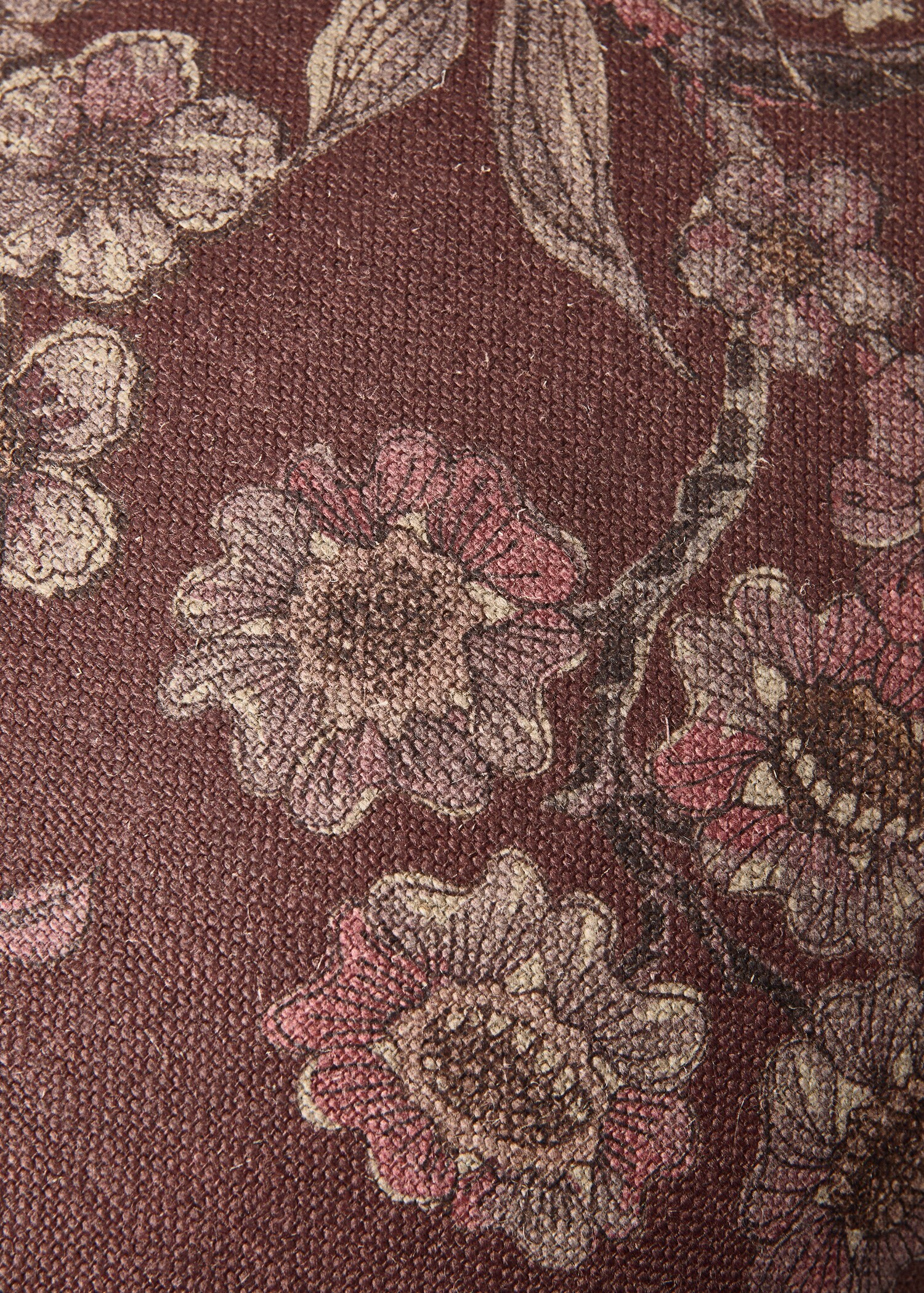 Linen floral-print cushion cover 40x60 cm - Details of the article 3