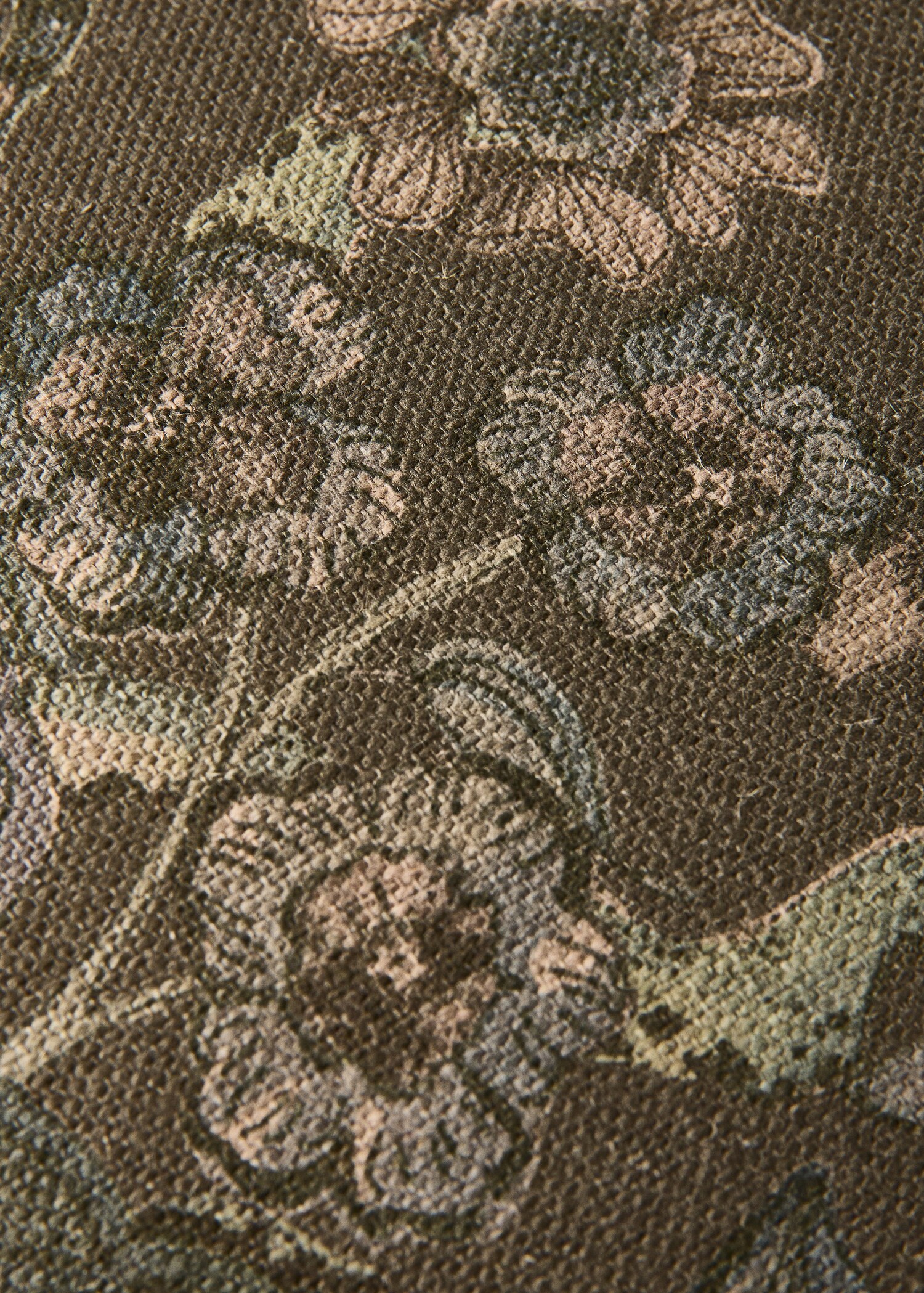 Flower print linen cushion cover 50x50 cm - Details of the article 3