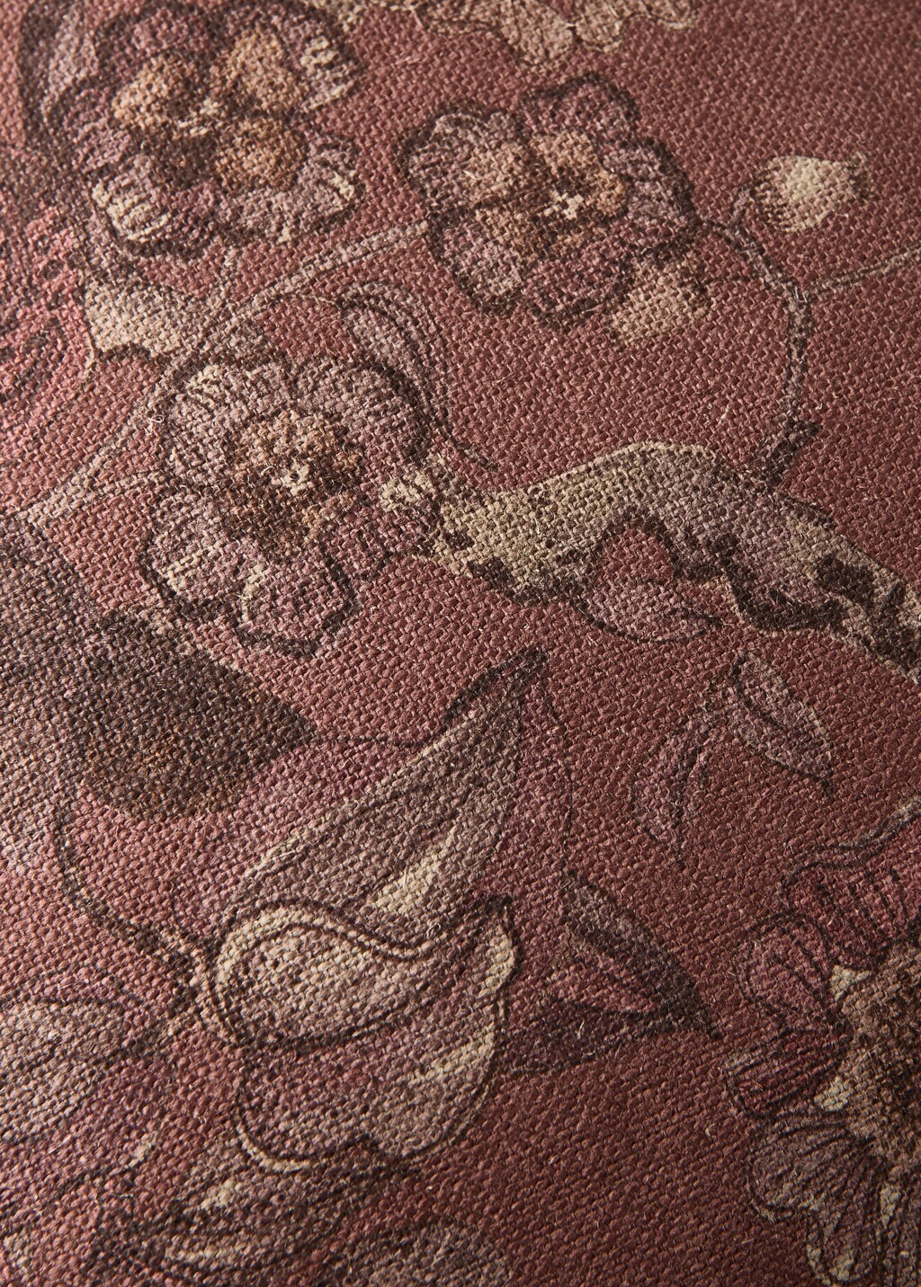 Linen floral-print cushion cover 50x50 cm