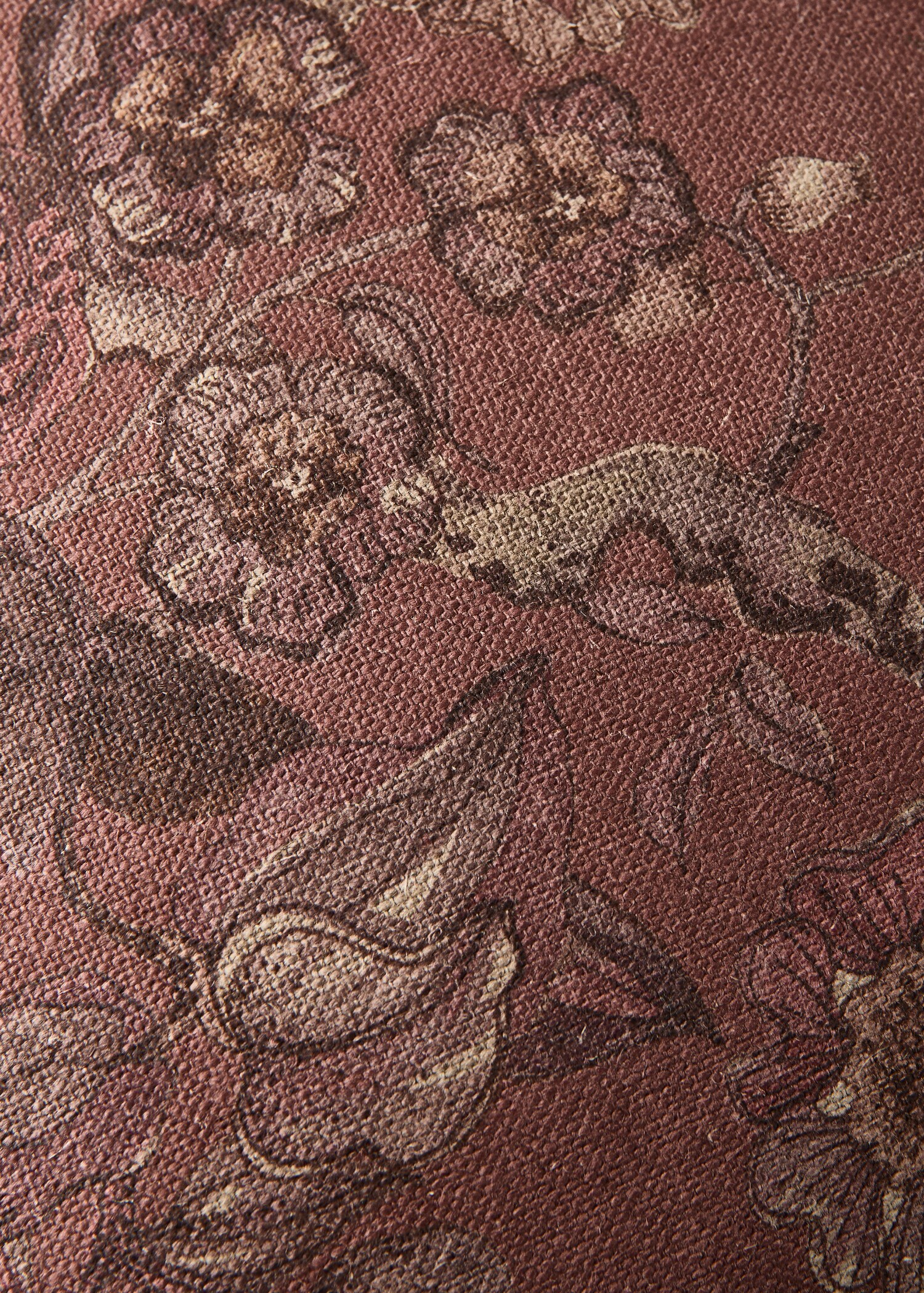 Flower print linen cushion cover 50x50 cm - Details of the article 3