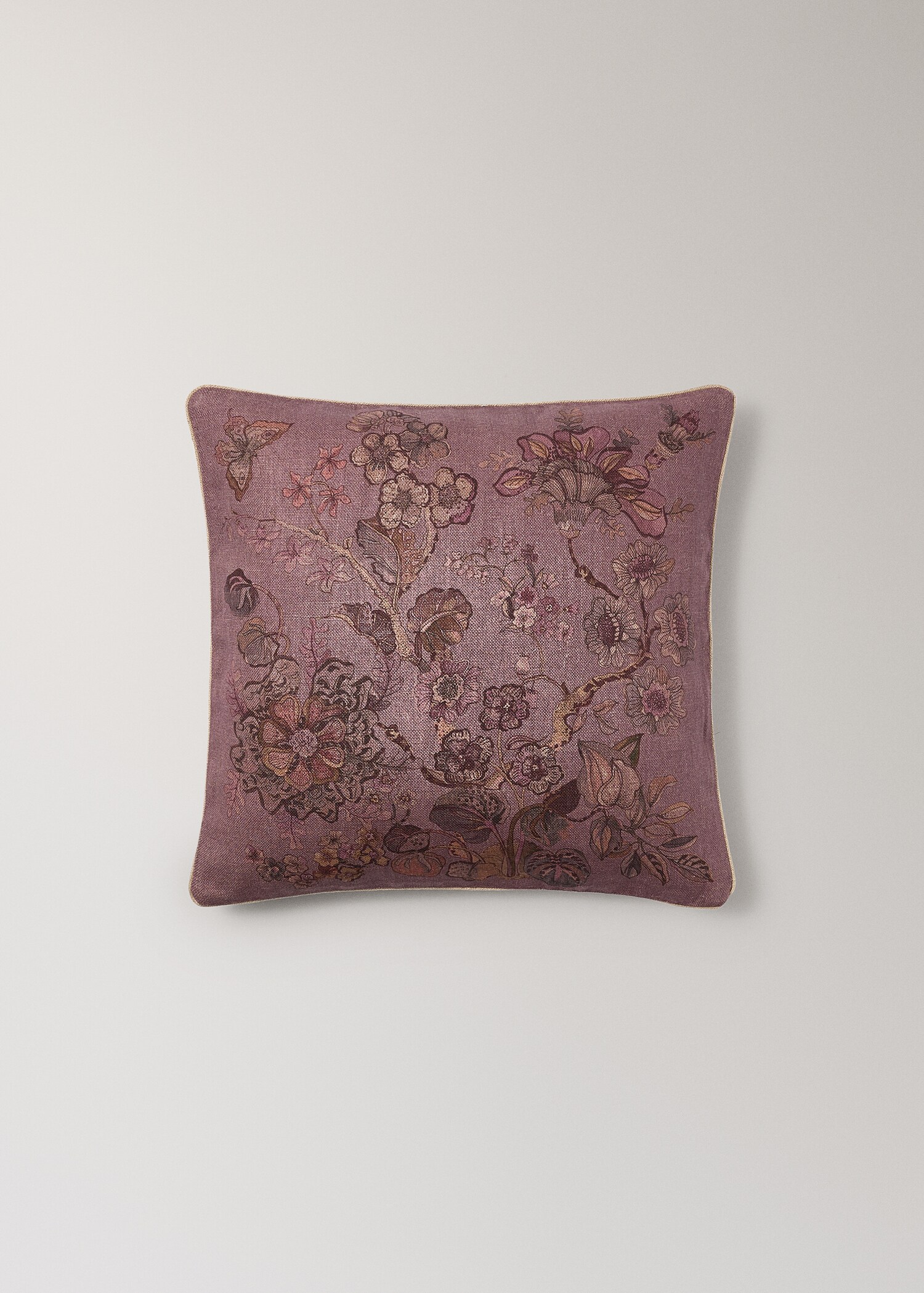 Flower print linen cushion cover 50x50 cm - Article without model