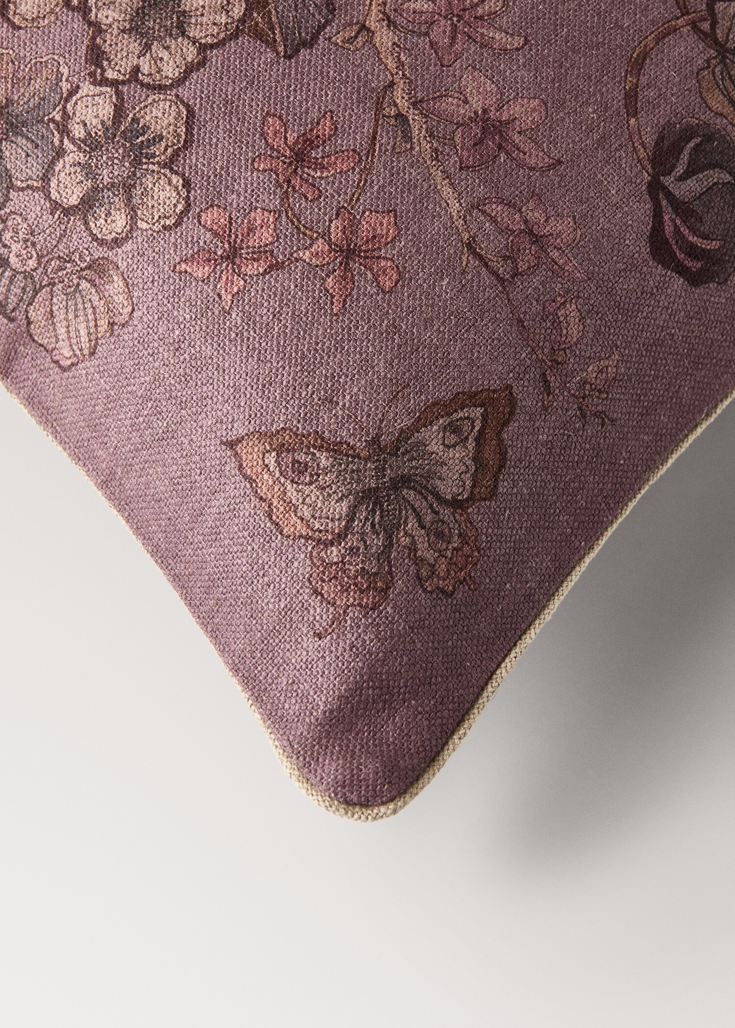 Flower print linen cushion cover 50x50 cm - Details of the article 2