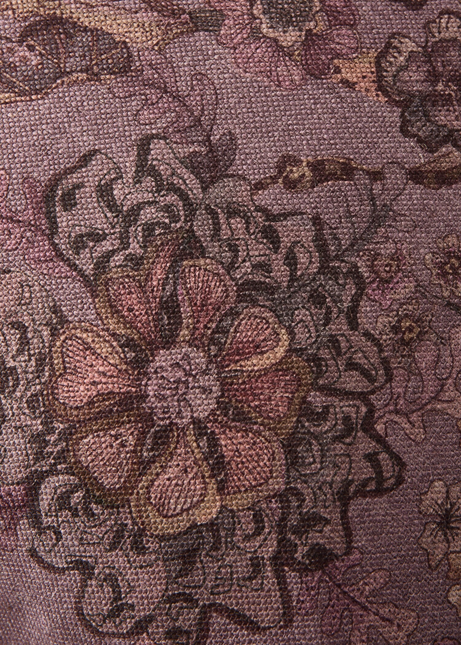 Flower print linen cushion cover 50x50 cm - Details of the article 3