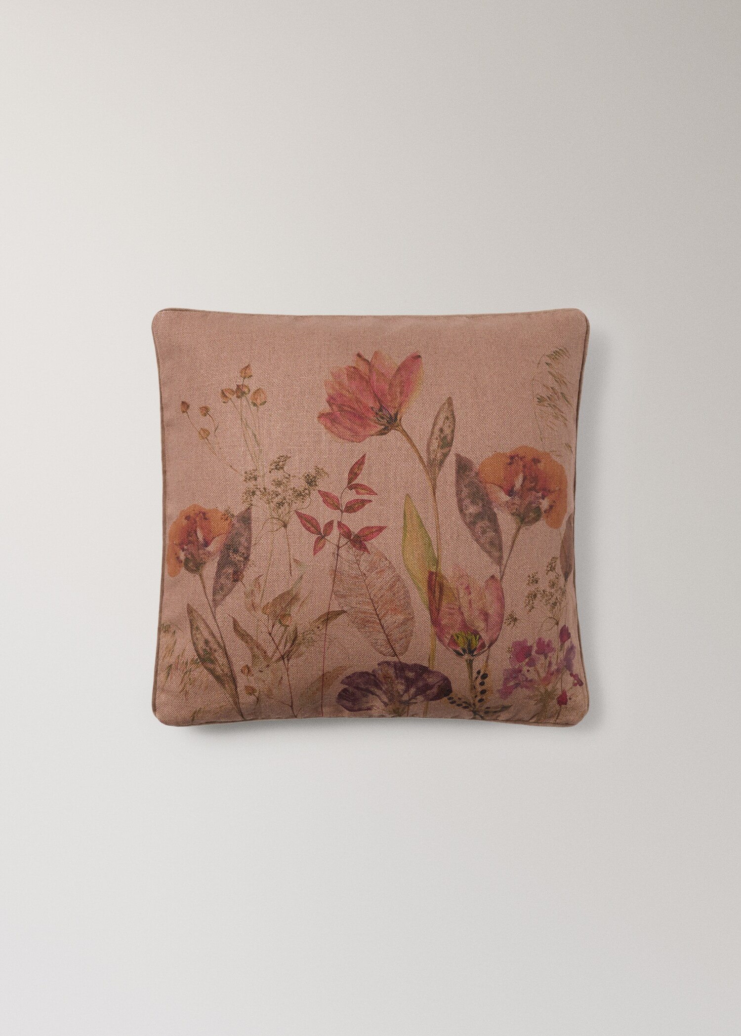 Linen floral-print cushion cover 50x50 cm - Article without model