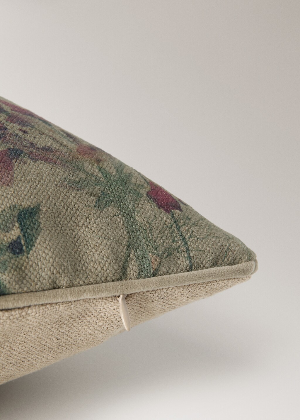 Linen floral-print cushion cover 50x50 cm