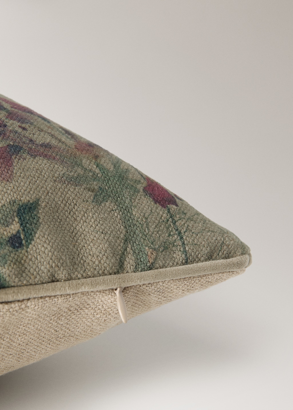 Linen floral-print cushion cover 50x50 cm