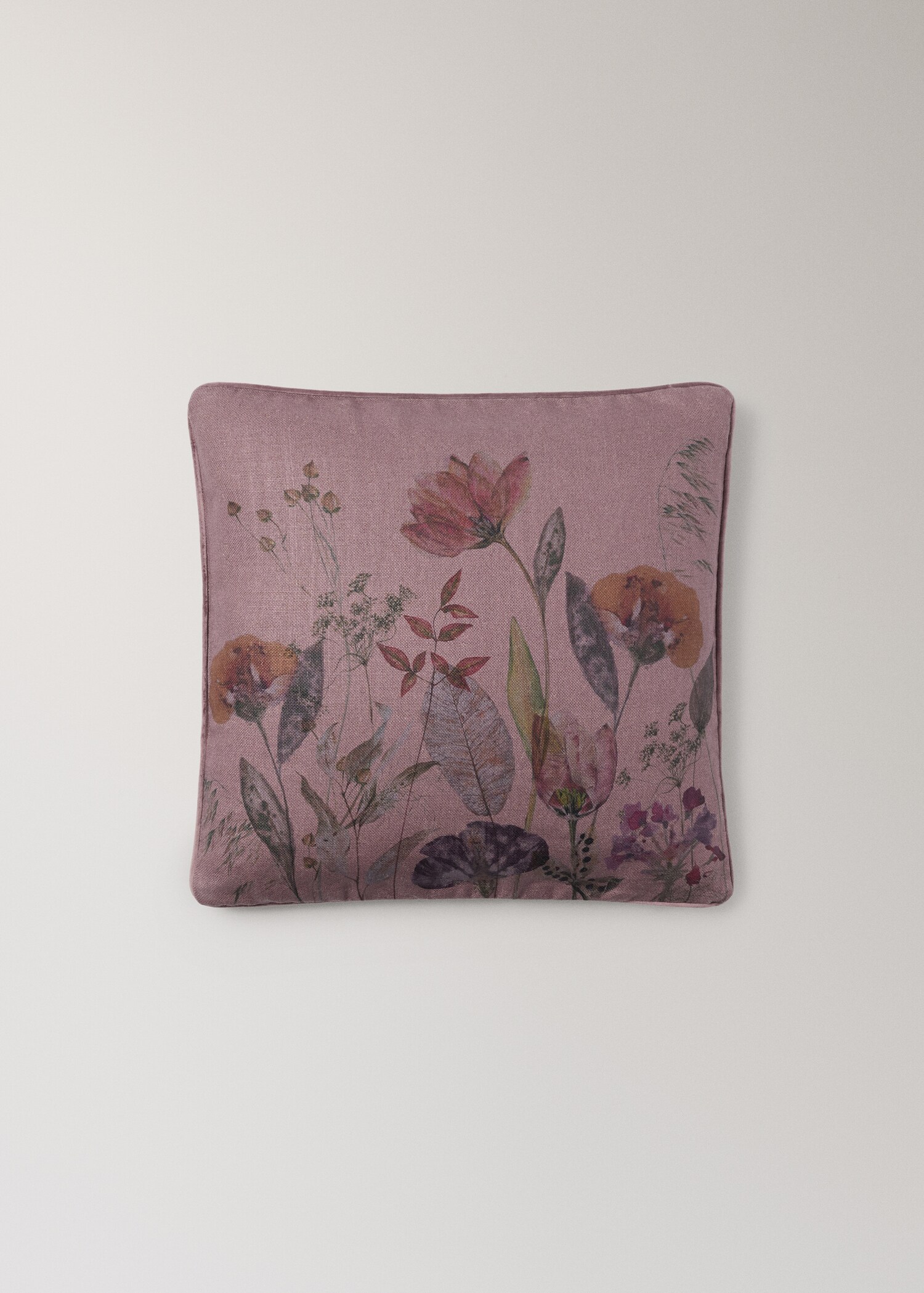 Linen floral-print cushion cover 50x50 cm - Article without model
