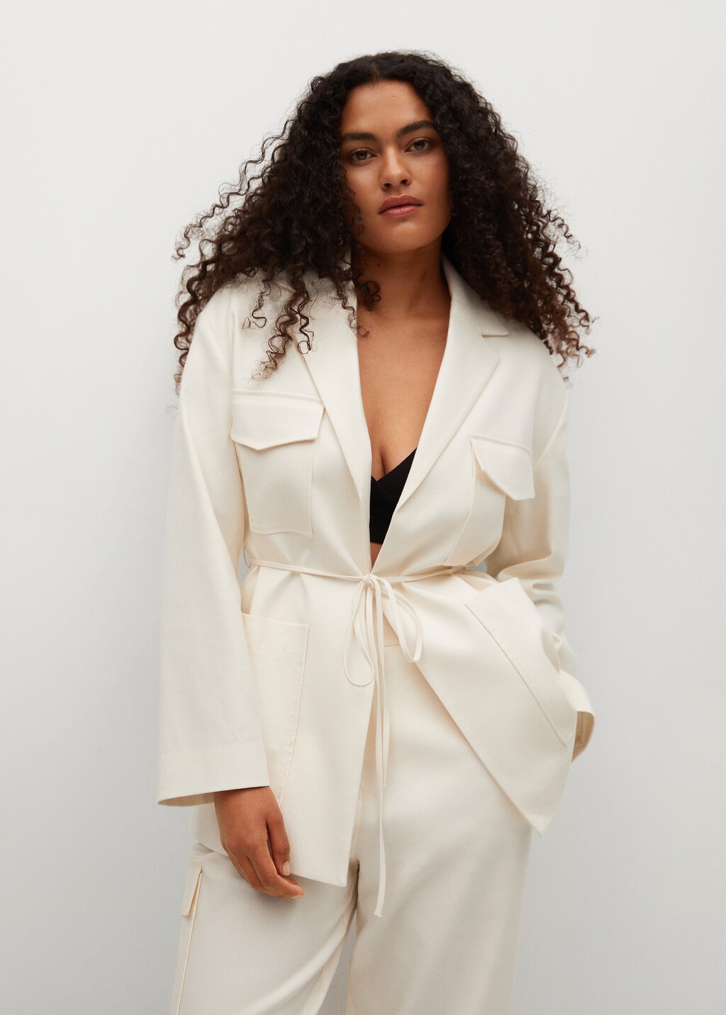 Linen suit jacket with pockets Women MANGO Armenia