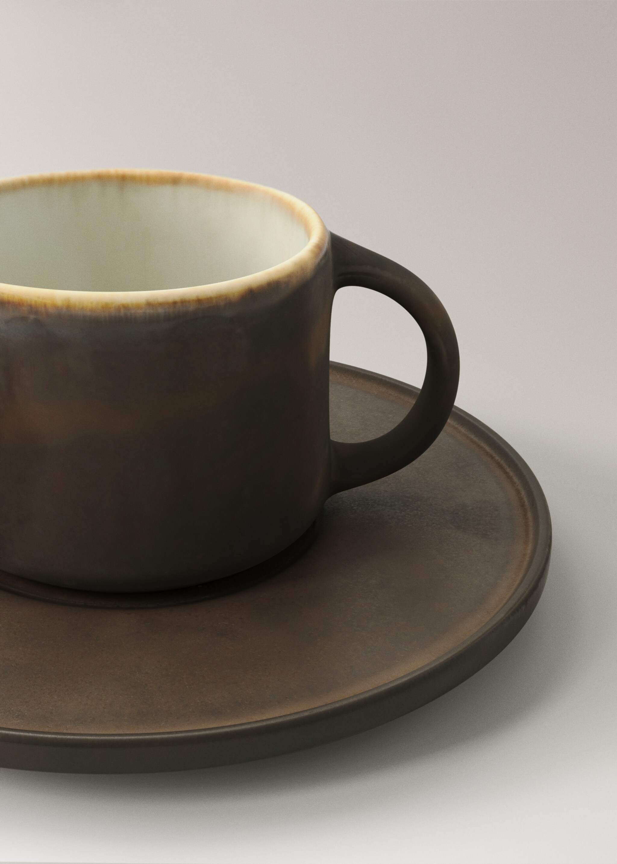 Matte Steingutbecher - Detail des Artikels 1, Kaffeebraun. Ref: 17052039-00.