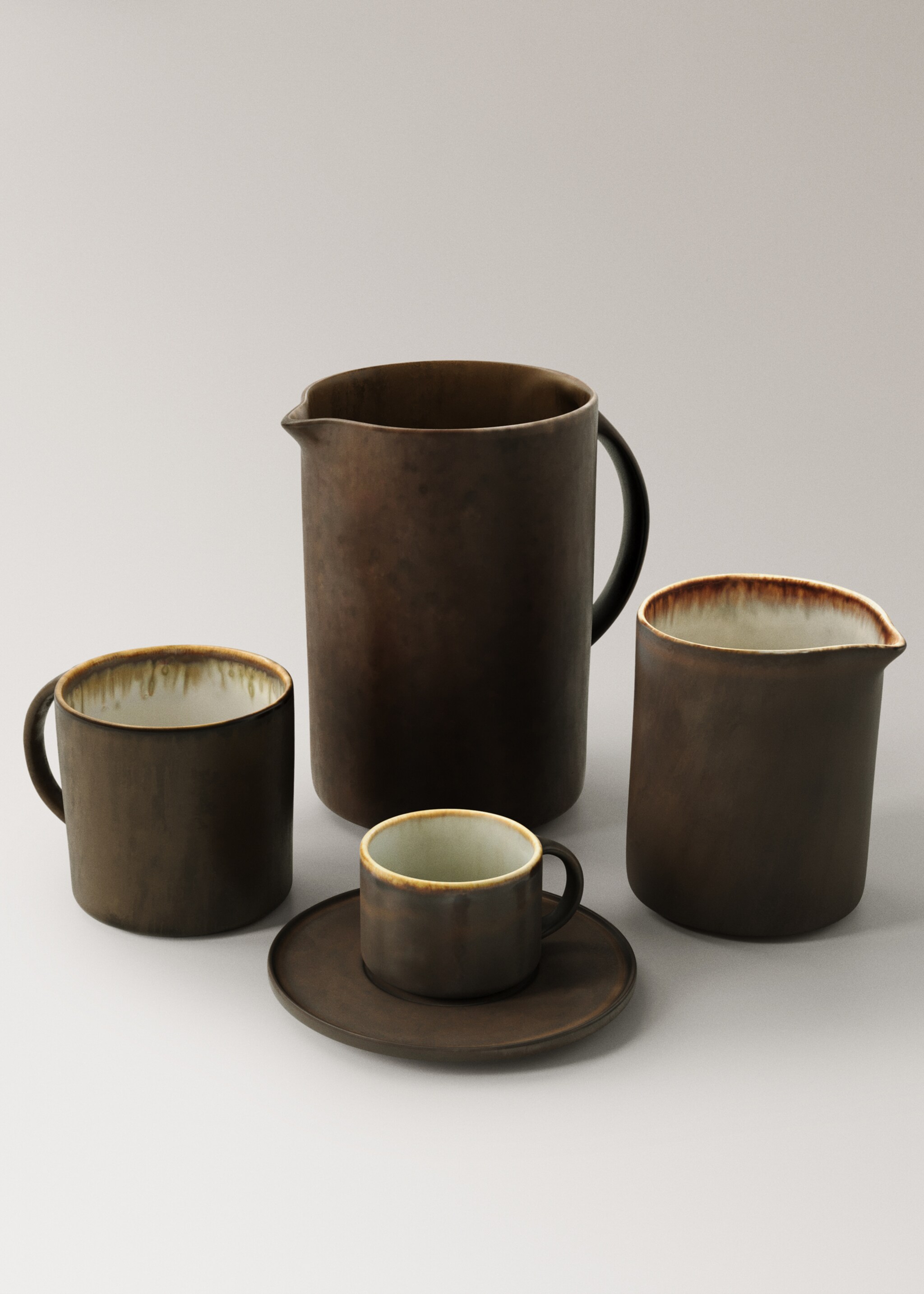 Matte Steingutbecher - Detail des Artikels 4, Kaffeebraun. Ref: 17052039-00.