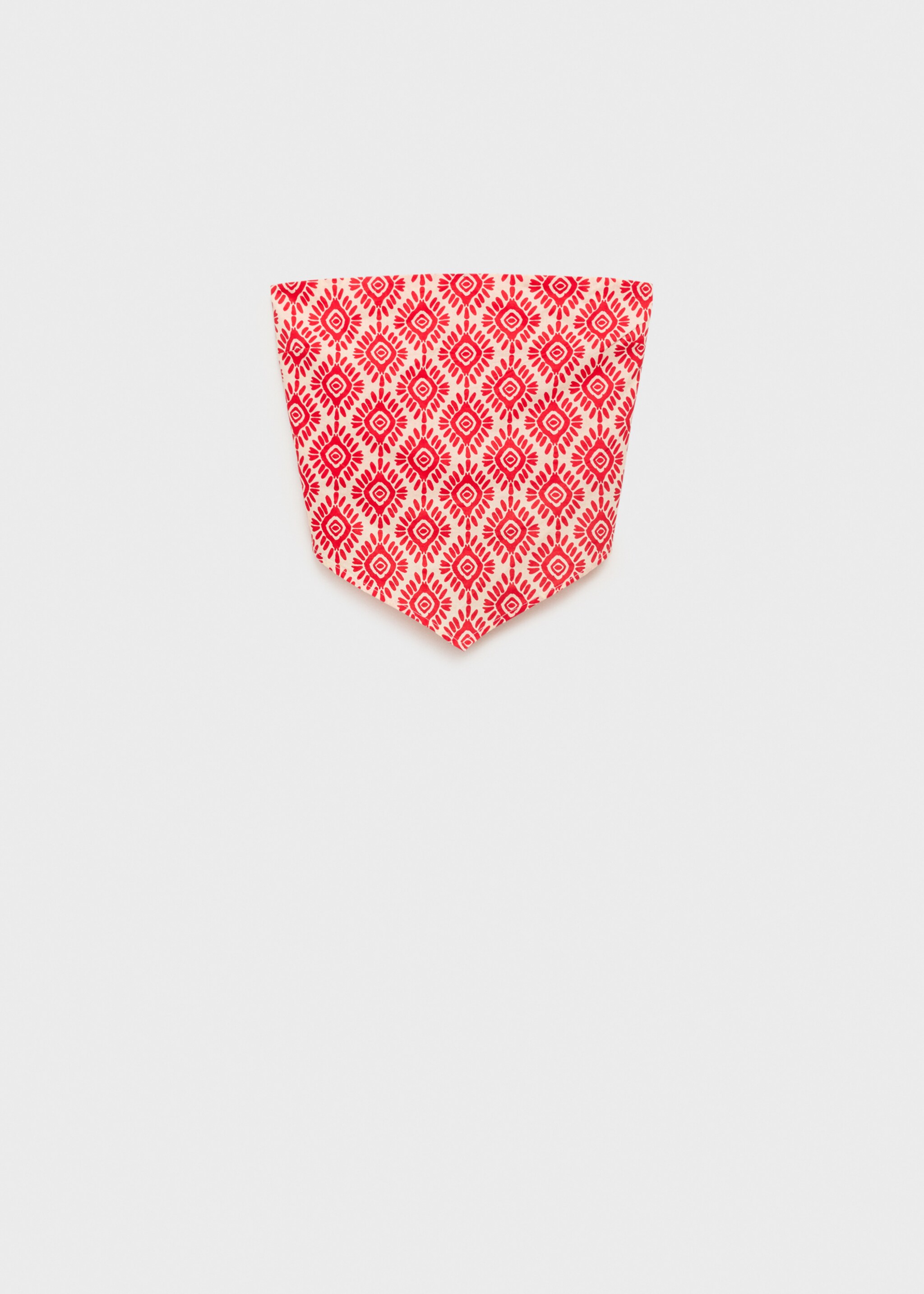 Top cropped estampado com gola em V - Artigo sem modelo