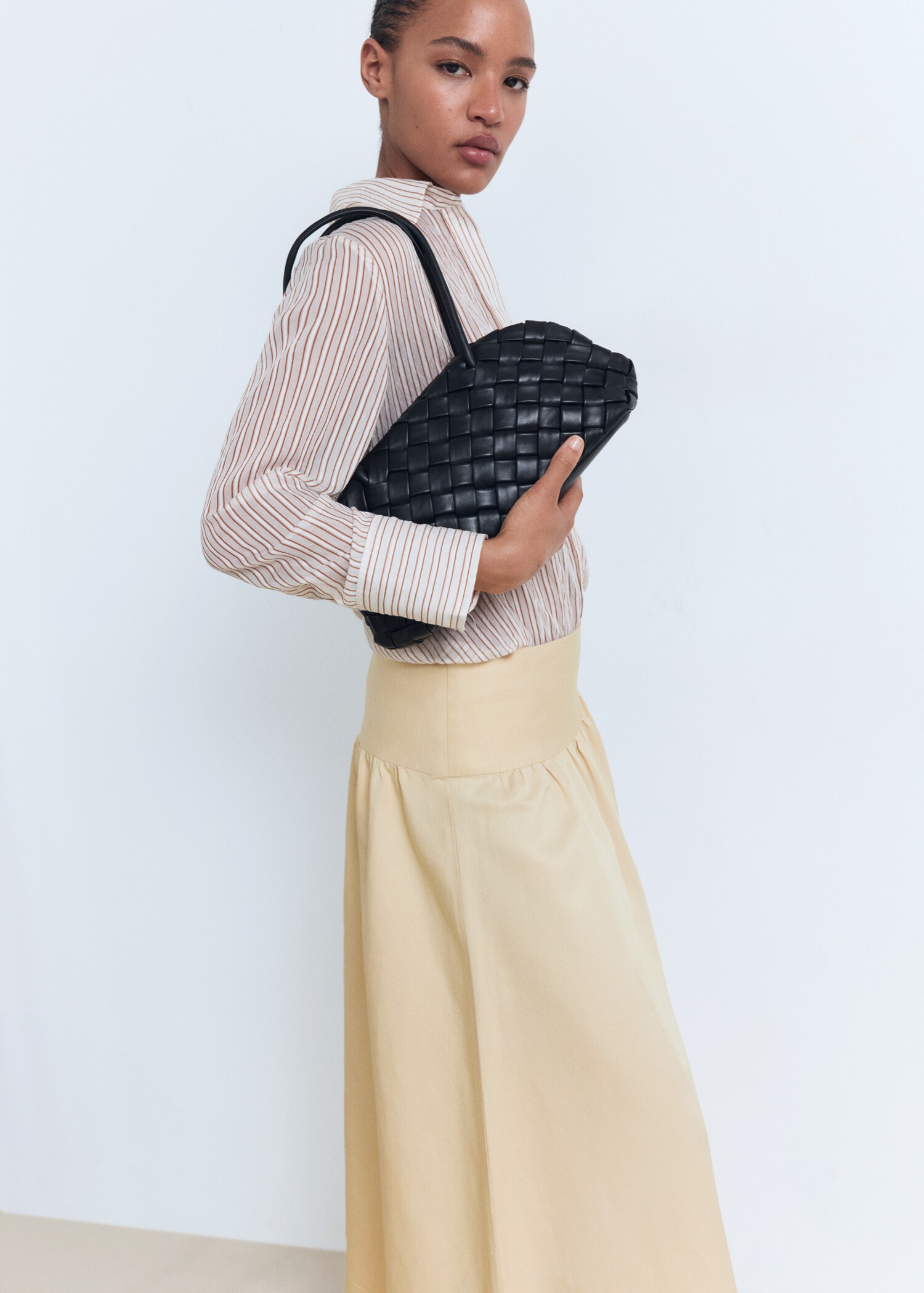 Midi skirt with frayed ends - Medium plane
