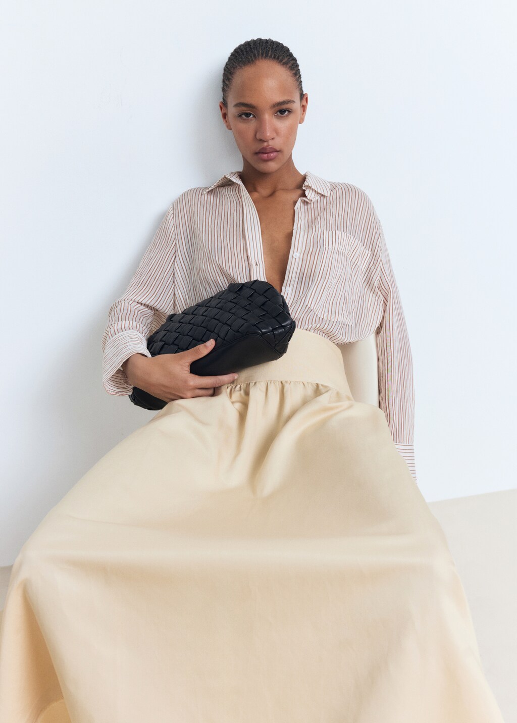 Mango Midi-skirt with frayed ends