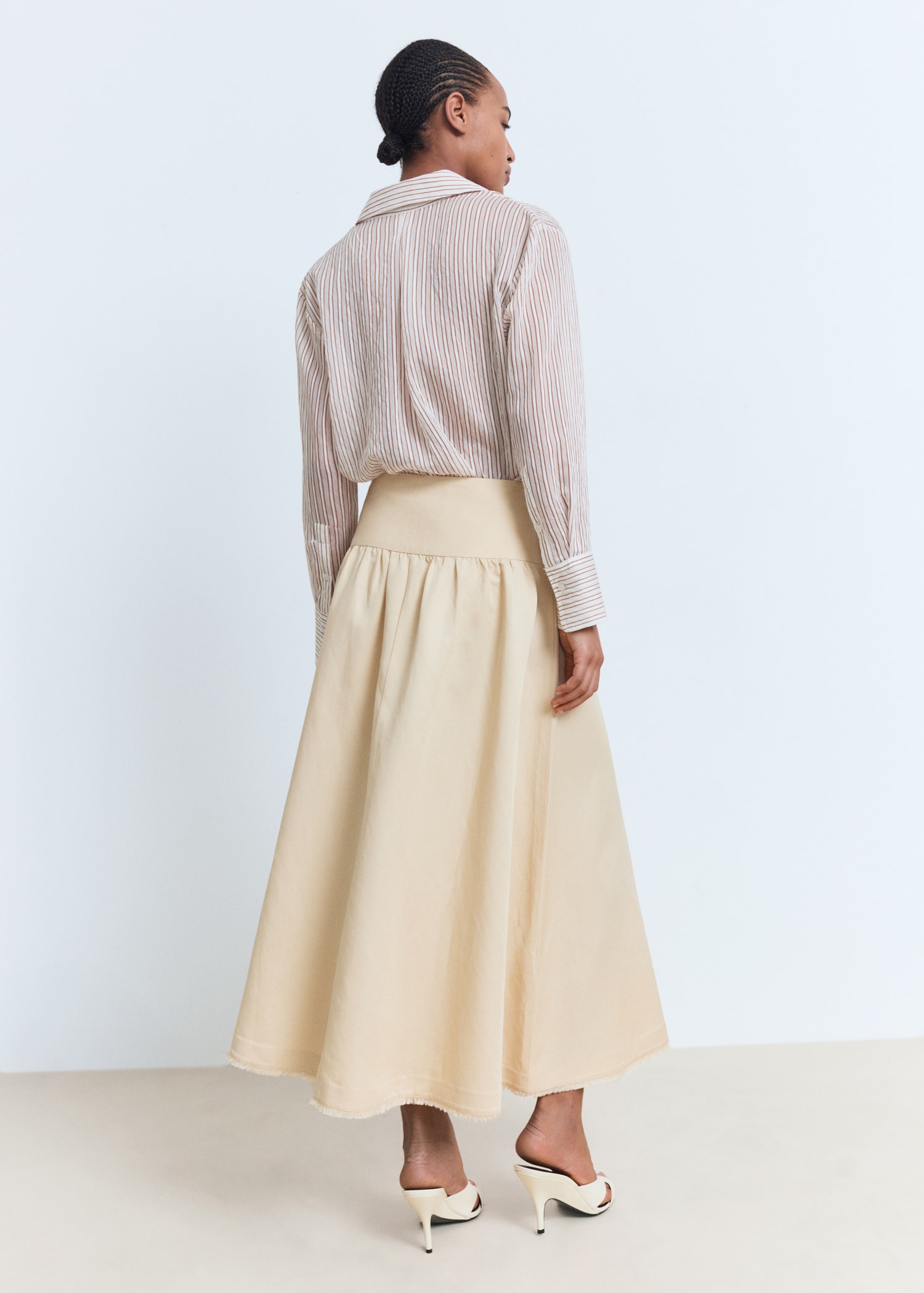 Midi-skirt with frayed ends Women MANGO USA1