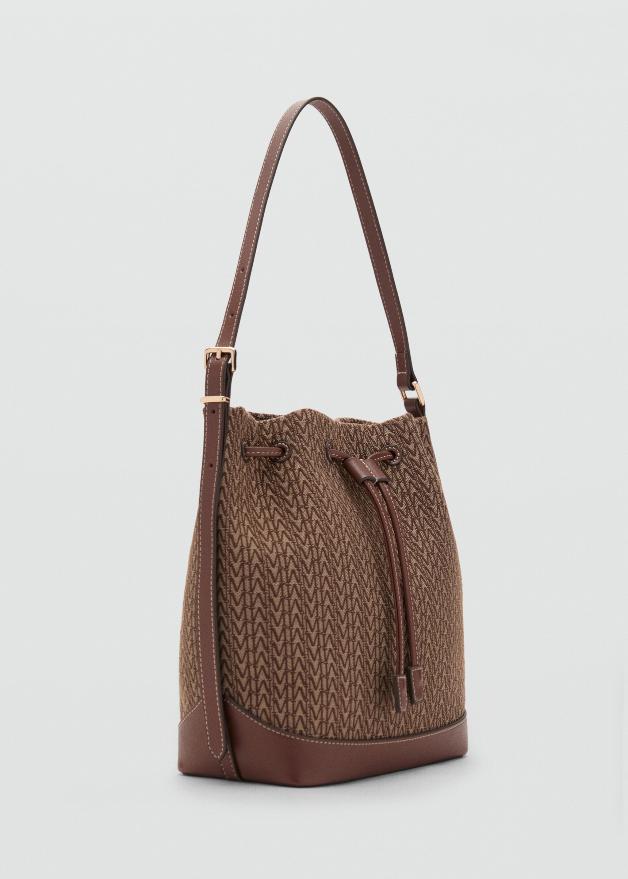 Bucket bag with printed logo - Medium plane