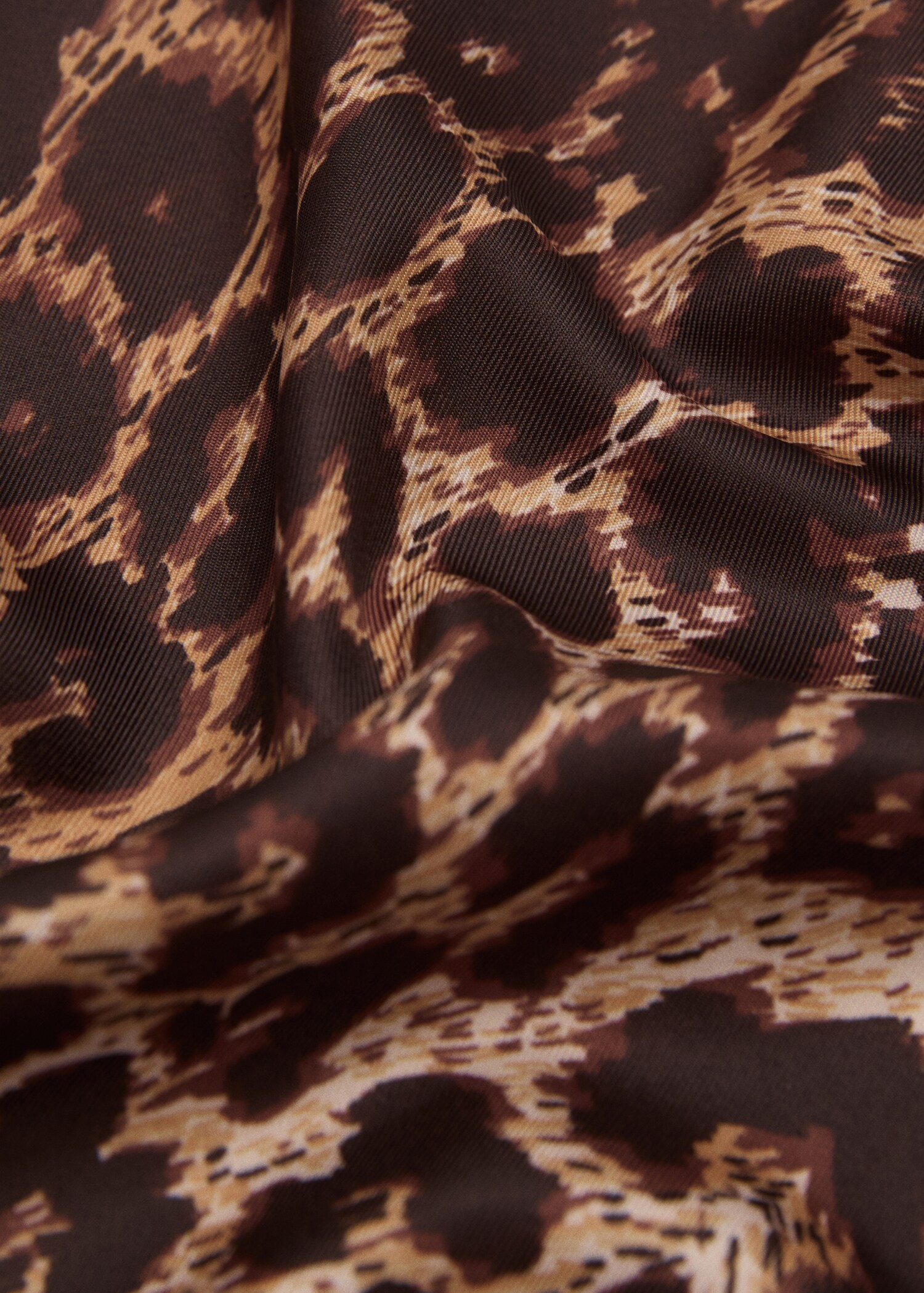 Animal-print satin scarf - Medium plane