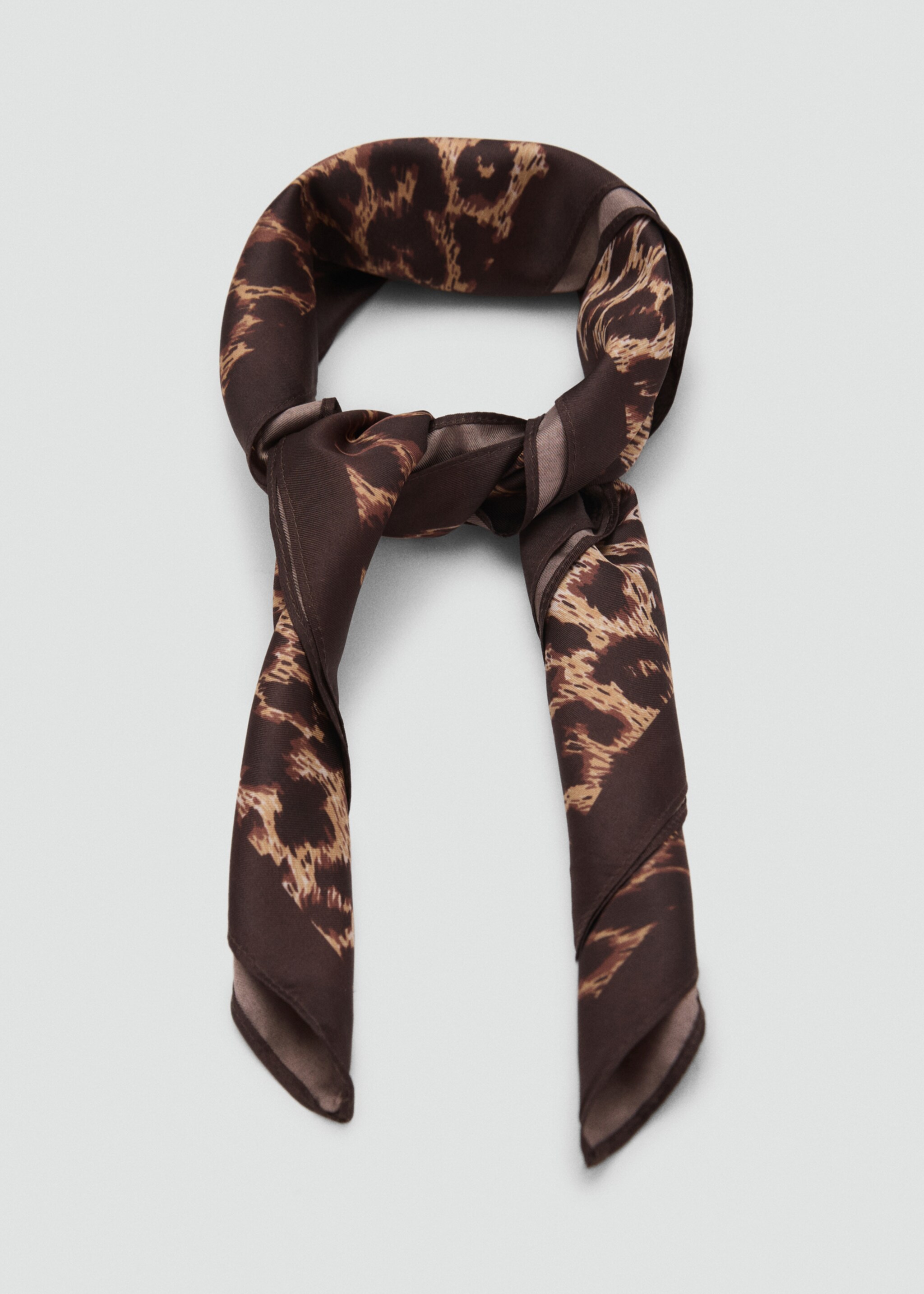 Animal-print satin scarf - Details of the article 1
