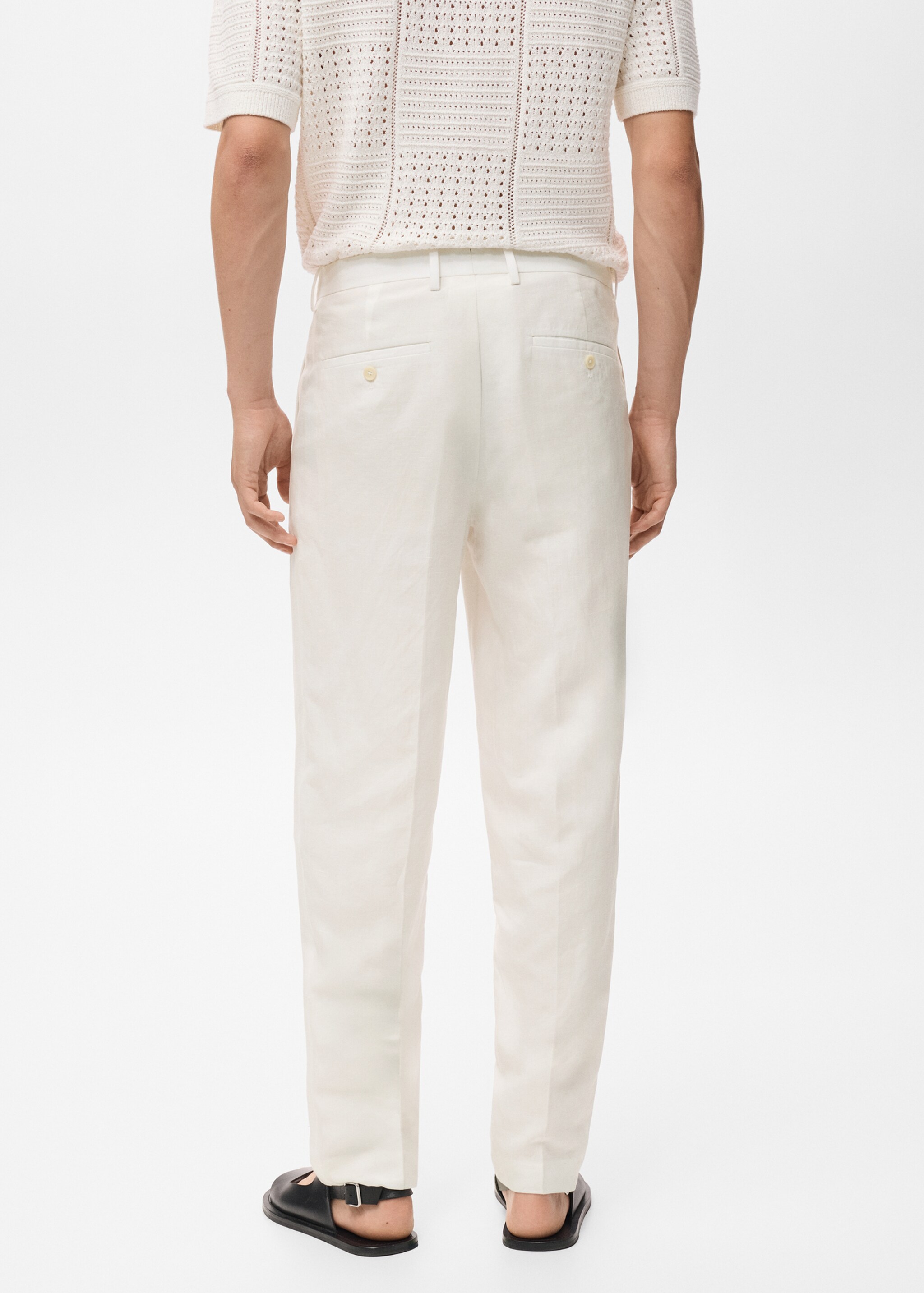 Straight-leg trousers in a linen and lyocell blend - Reverse of the article