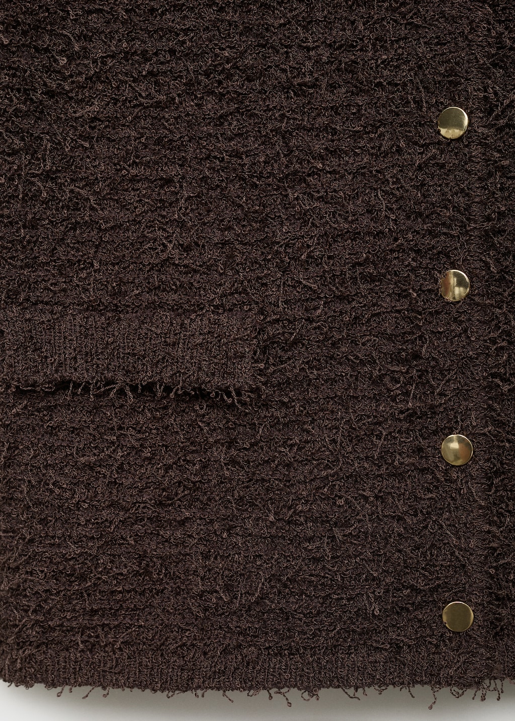 Short-sleeved bouclé cardigan