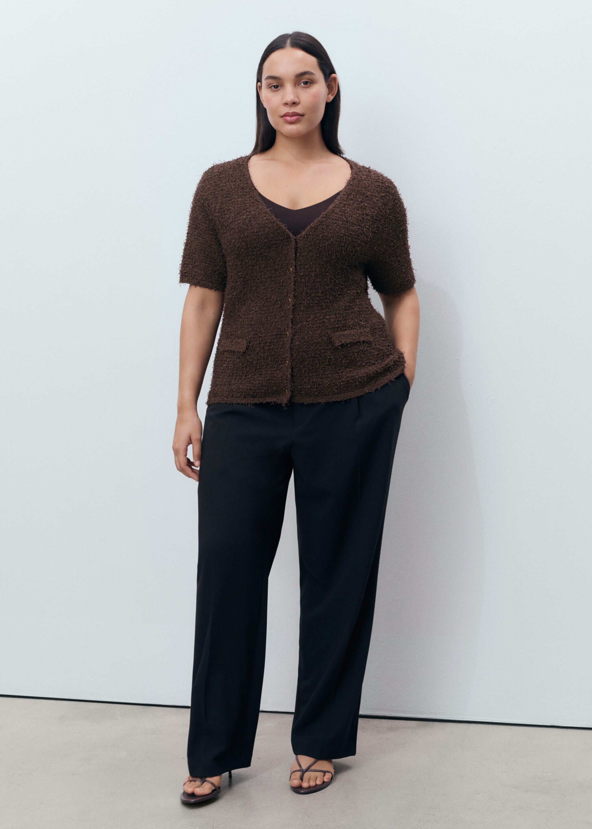 Cardigan bouclé manches courtes - Détail de l'article 3