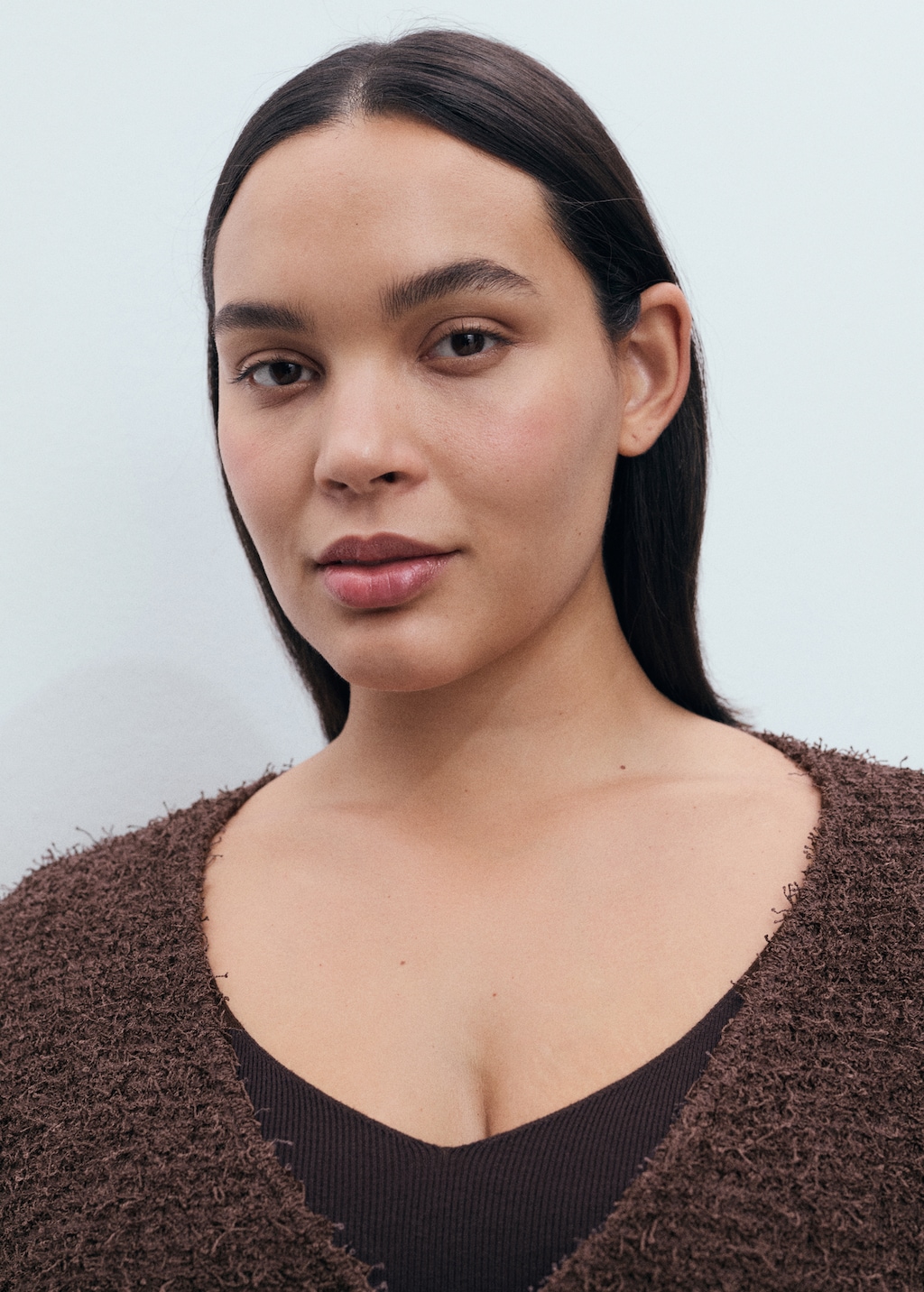 Short-sleeved bouclé cardigan