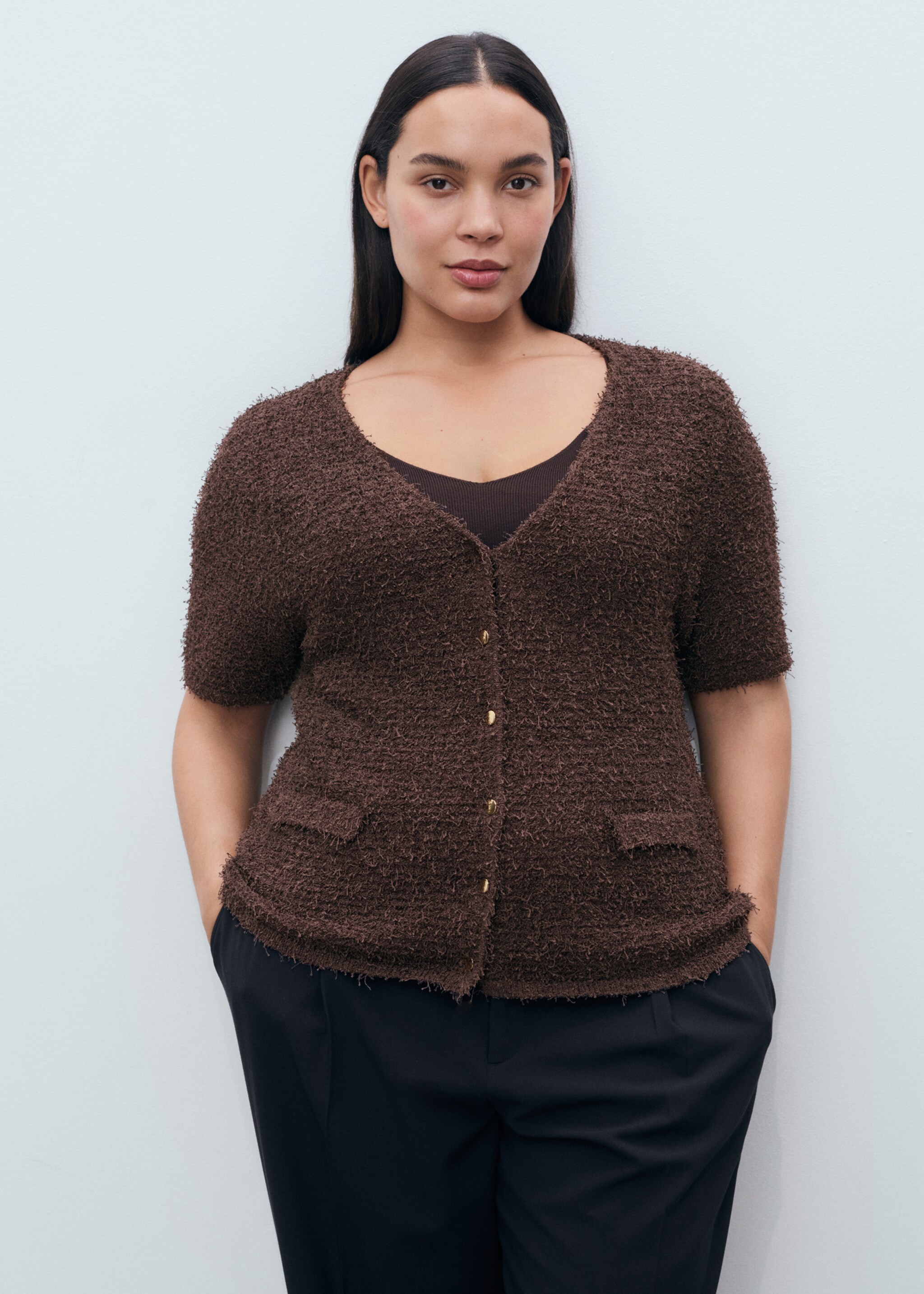 Cardigan bouclé manches courtes - Détail de l'article 5