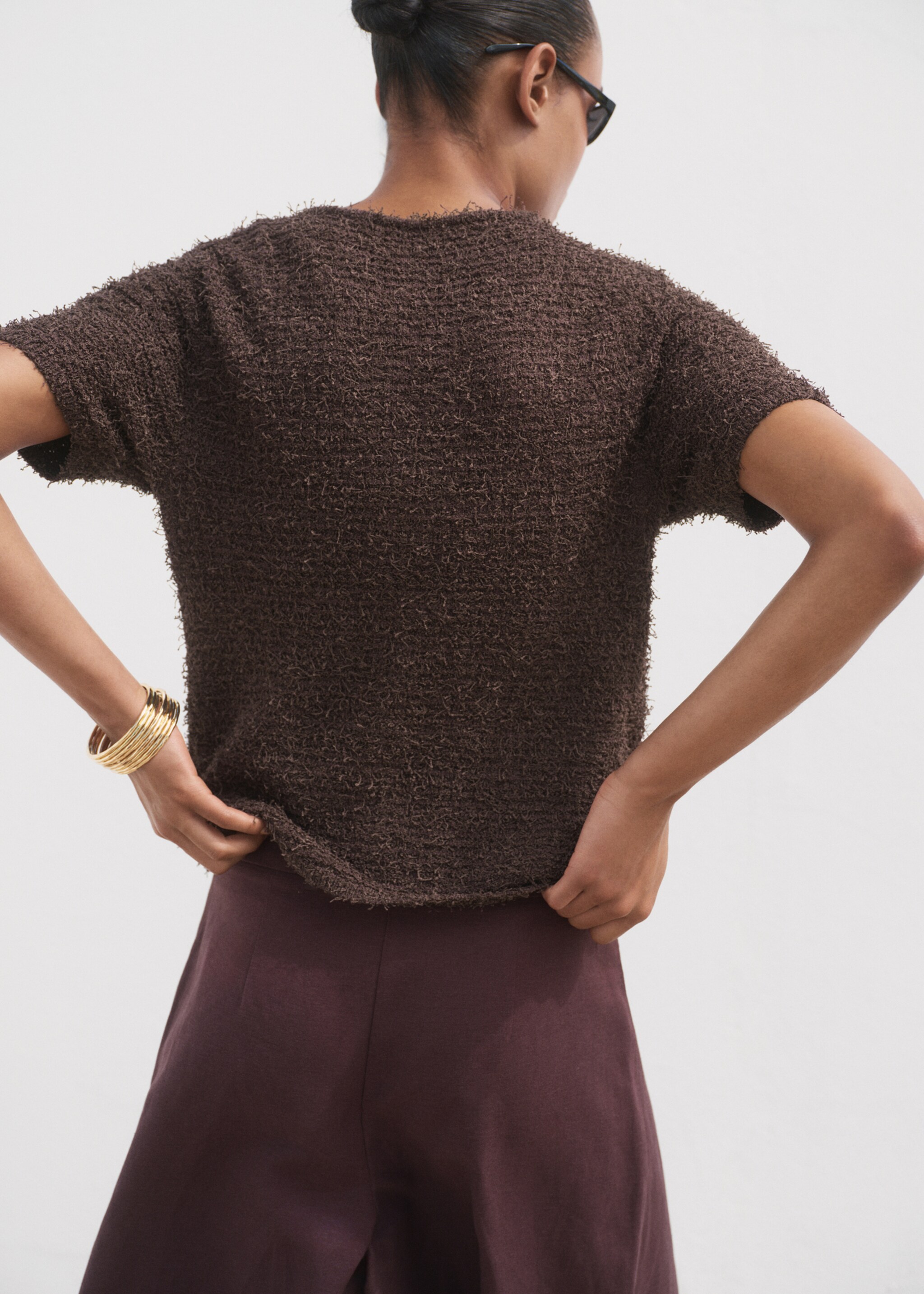 Cardigan bouclé manches courtes - Verso de l’article