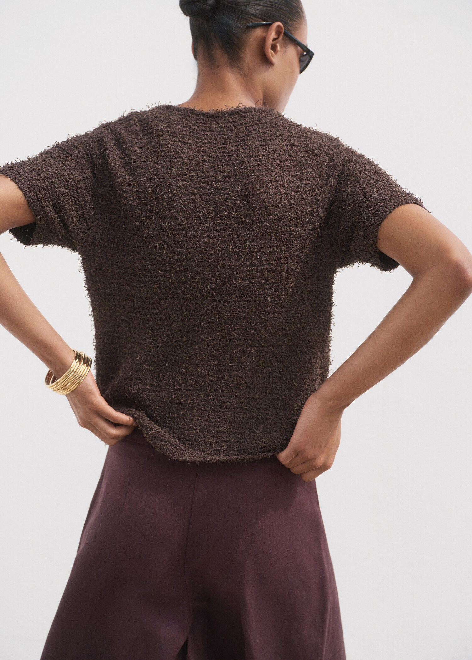 Cardigan bouclé manches courtes - Verso de l’article
