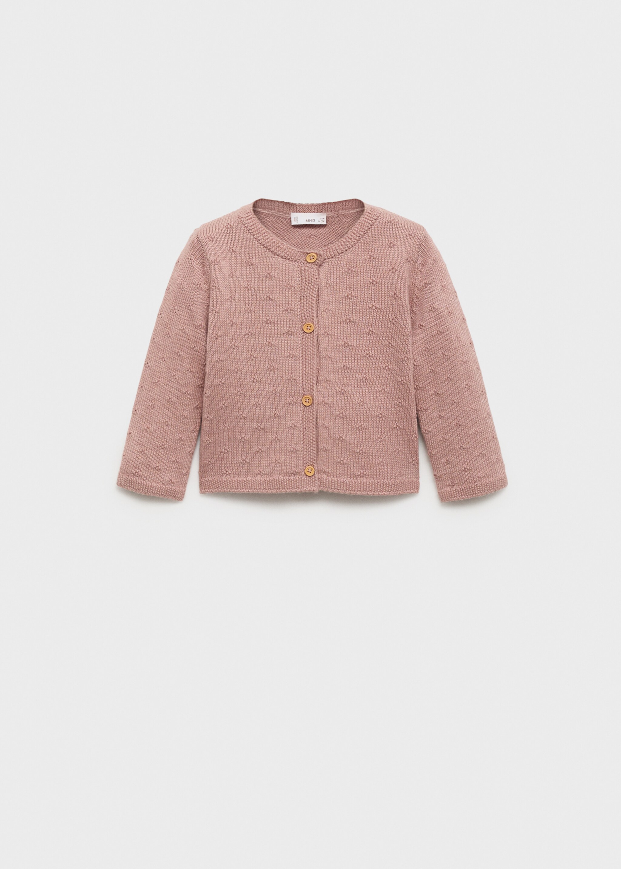 Cardigan britainc - Article without model, Pale Pink. Ref: 17052915-00.