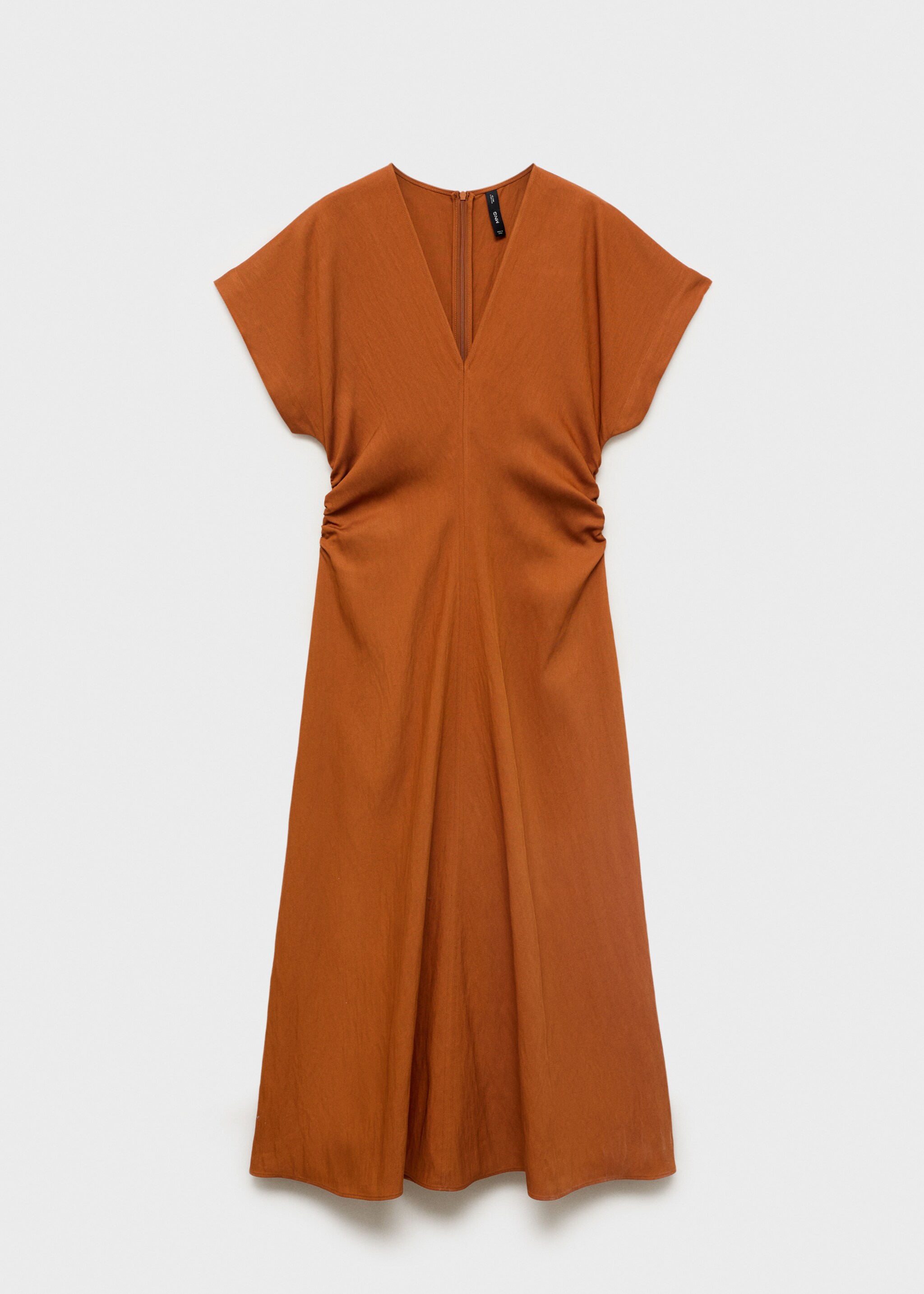 Vestido midi com drapeados laterais - Artigo sem modelo
