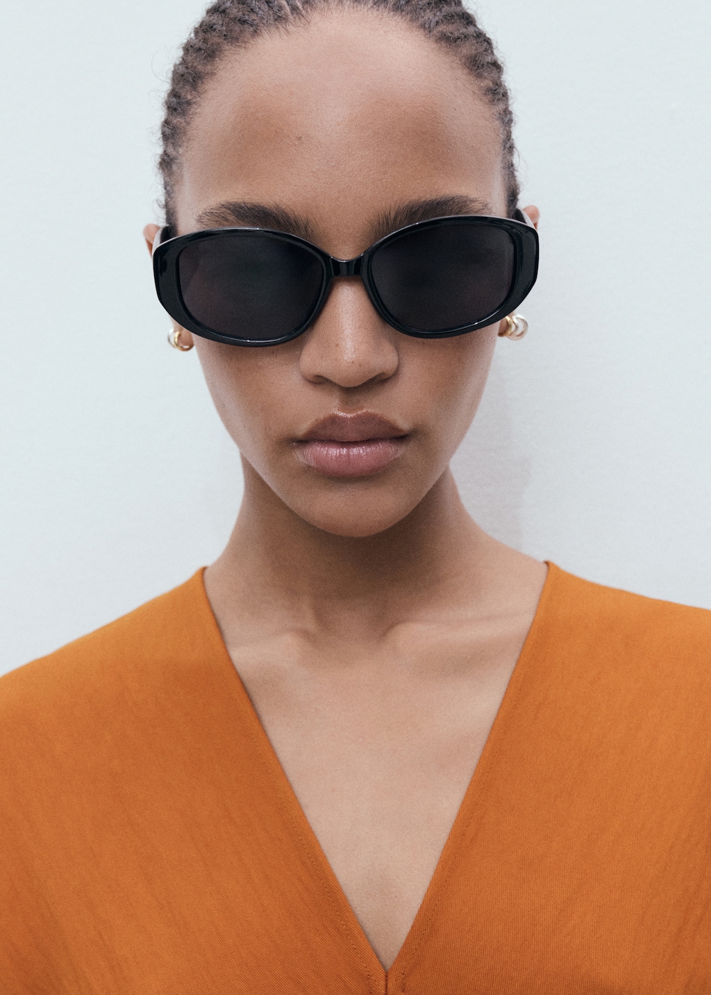 Midi-dress with gathered sides