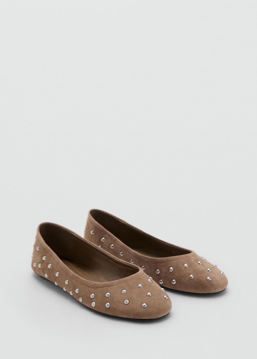 Studded leather ballet flats